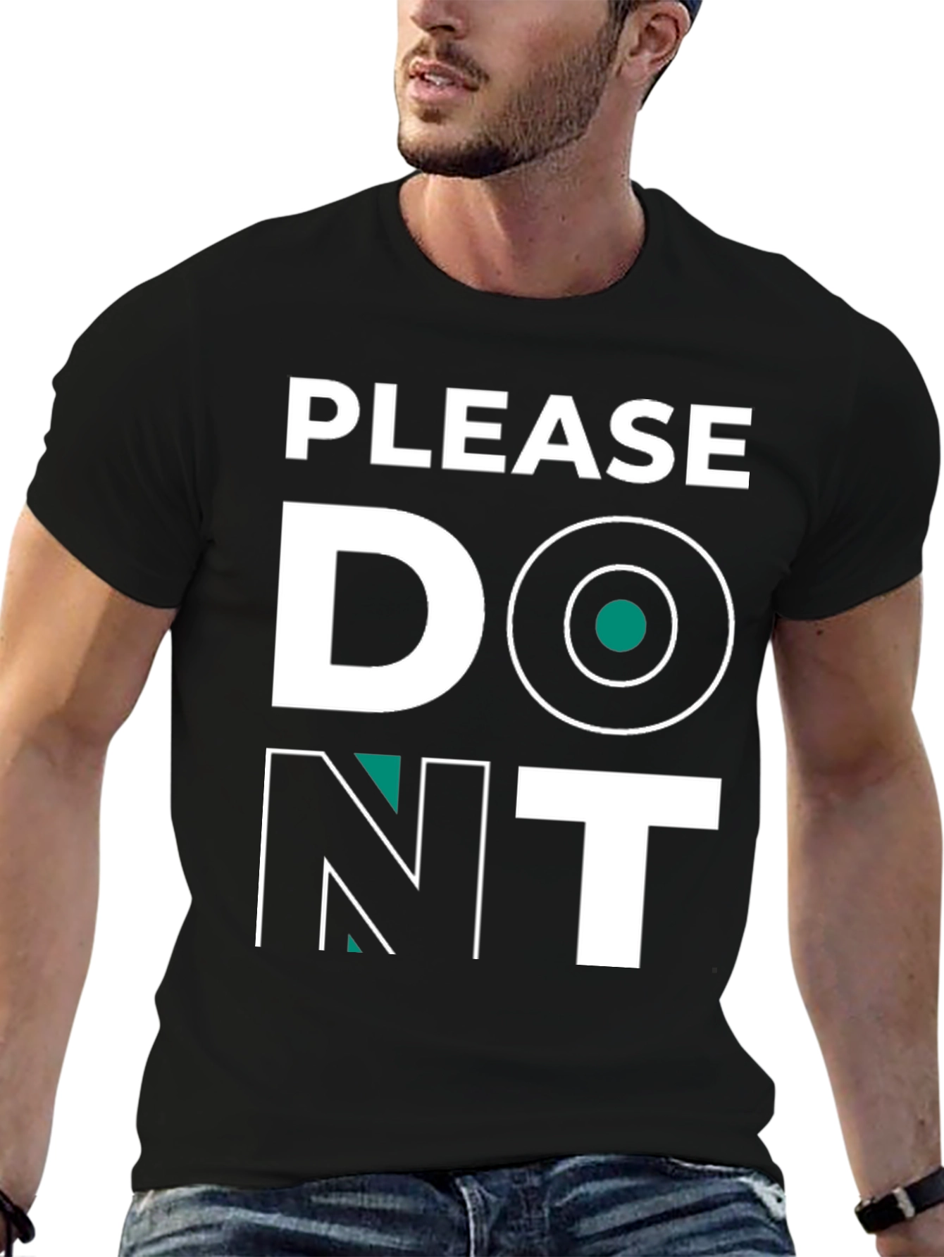 Black Please Don't T-Shirt - Funny Graphic Tee view 6