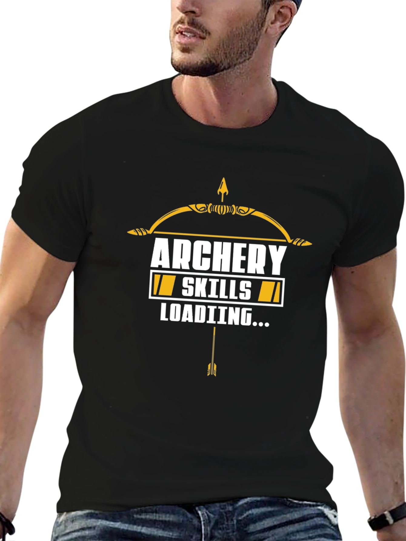 Black Archery Skills Loading T-Shirt - Black view 6