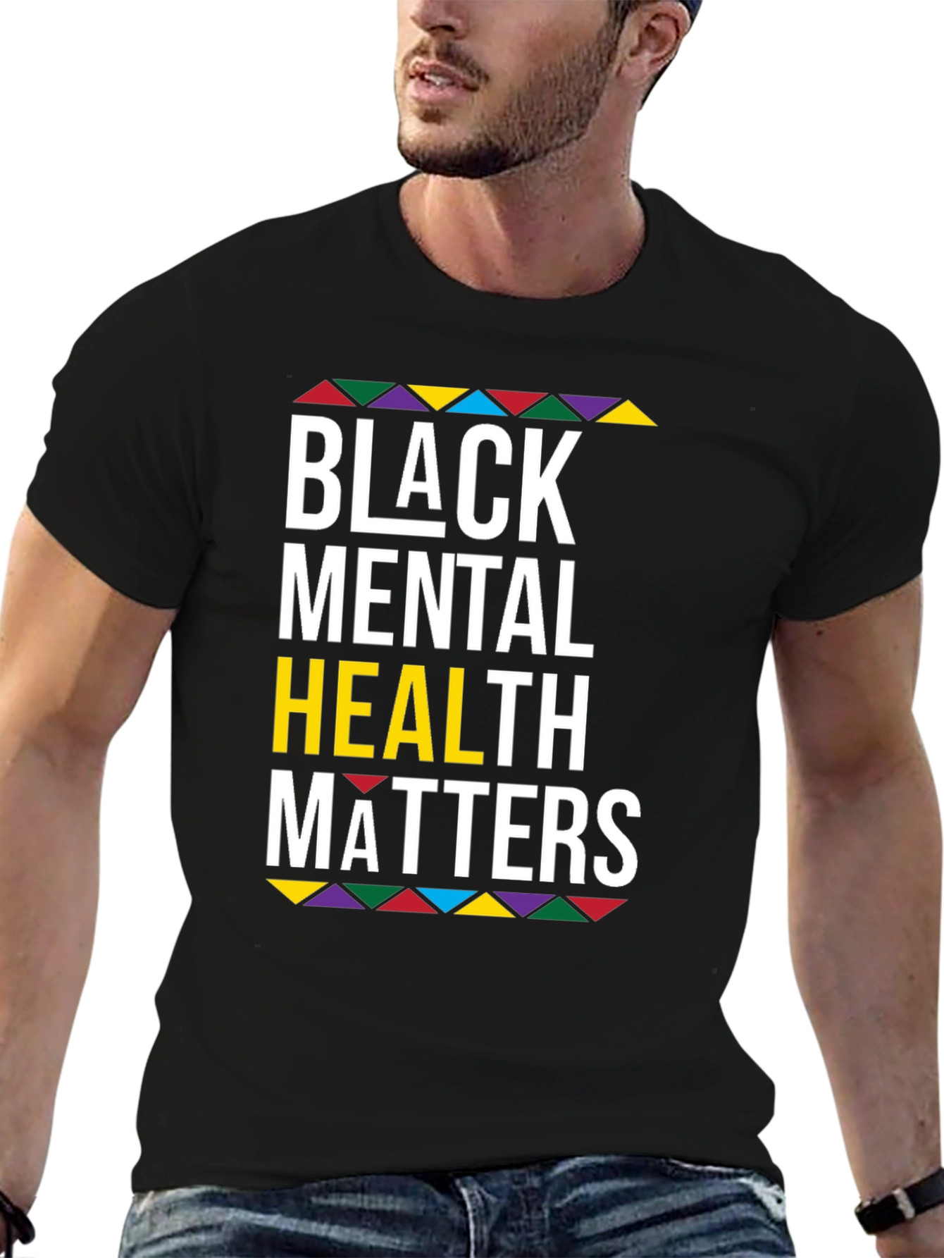 Black Black Mental Health Matters Graphic T-Shirt view 6
