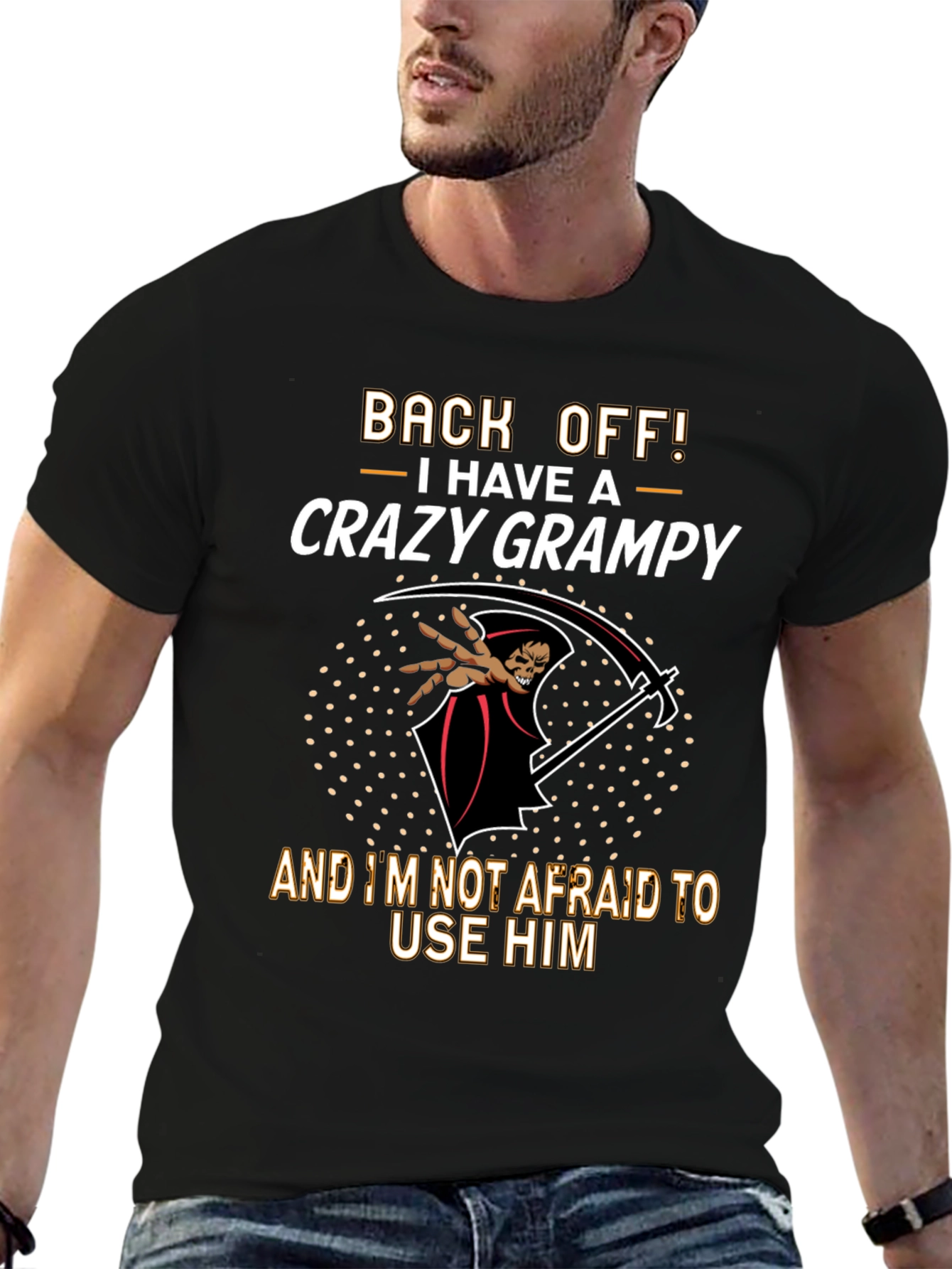 Black Back Off Crazy Grampy T-Shirt view 6
