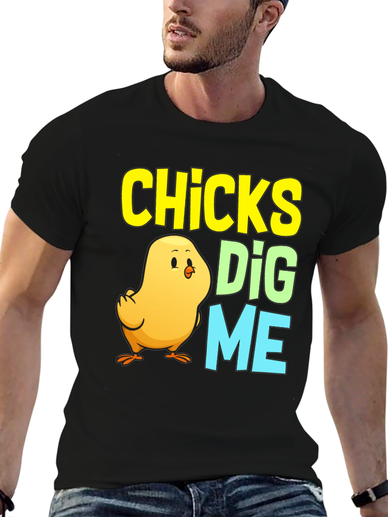 Black Chicks Dig Me Easter Chick T-Shirt view 6