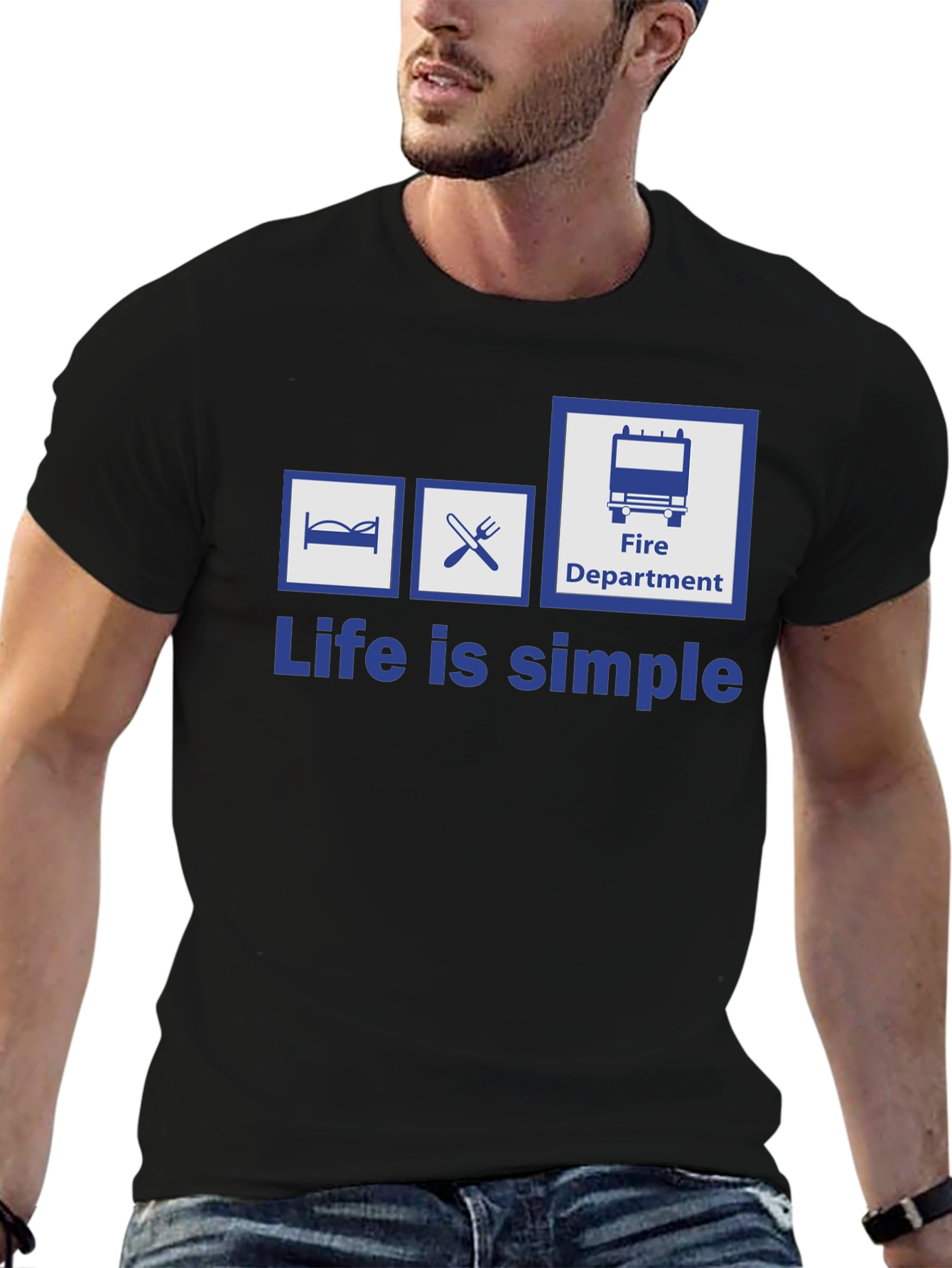 Black Life is Simple Firefighter T-Shirt view 6