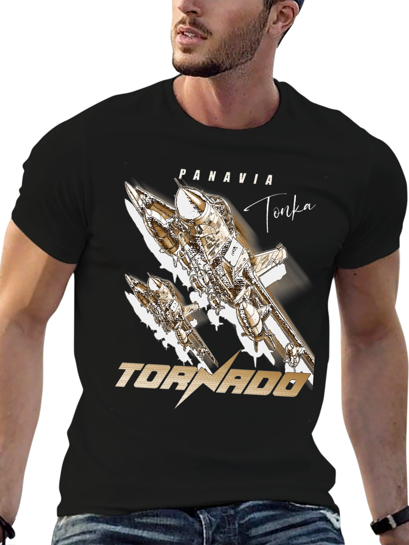 Black Panavia Tornado Graphic T-Shirt view 6