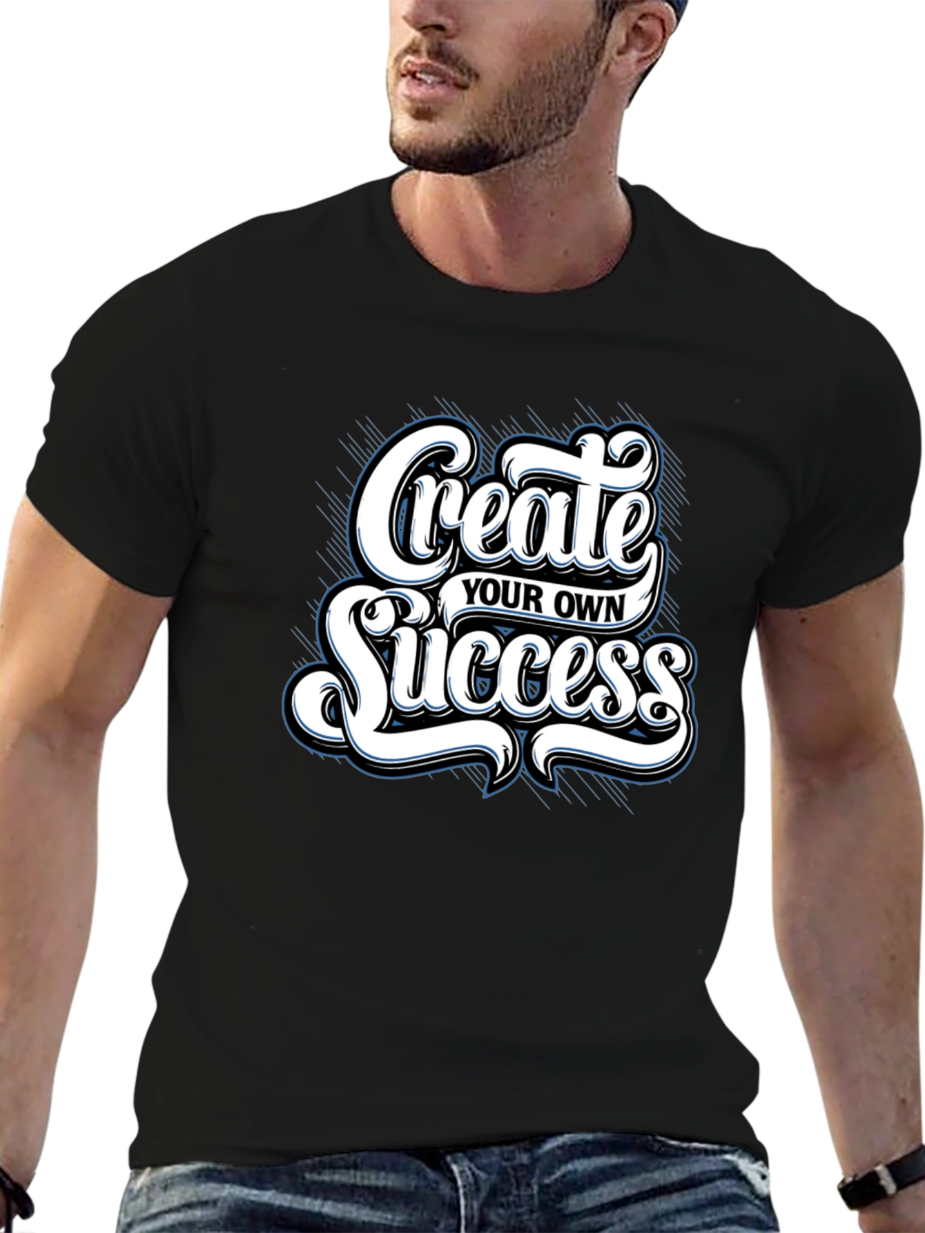 Black Create Your Own Success Graphic Tee view 6