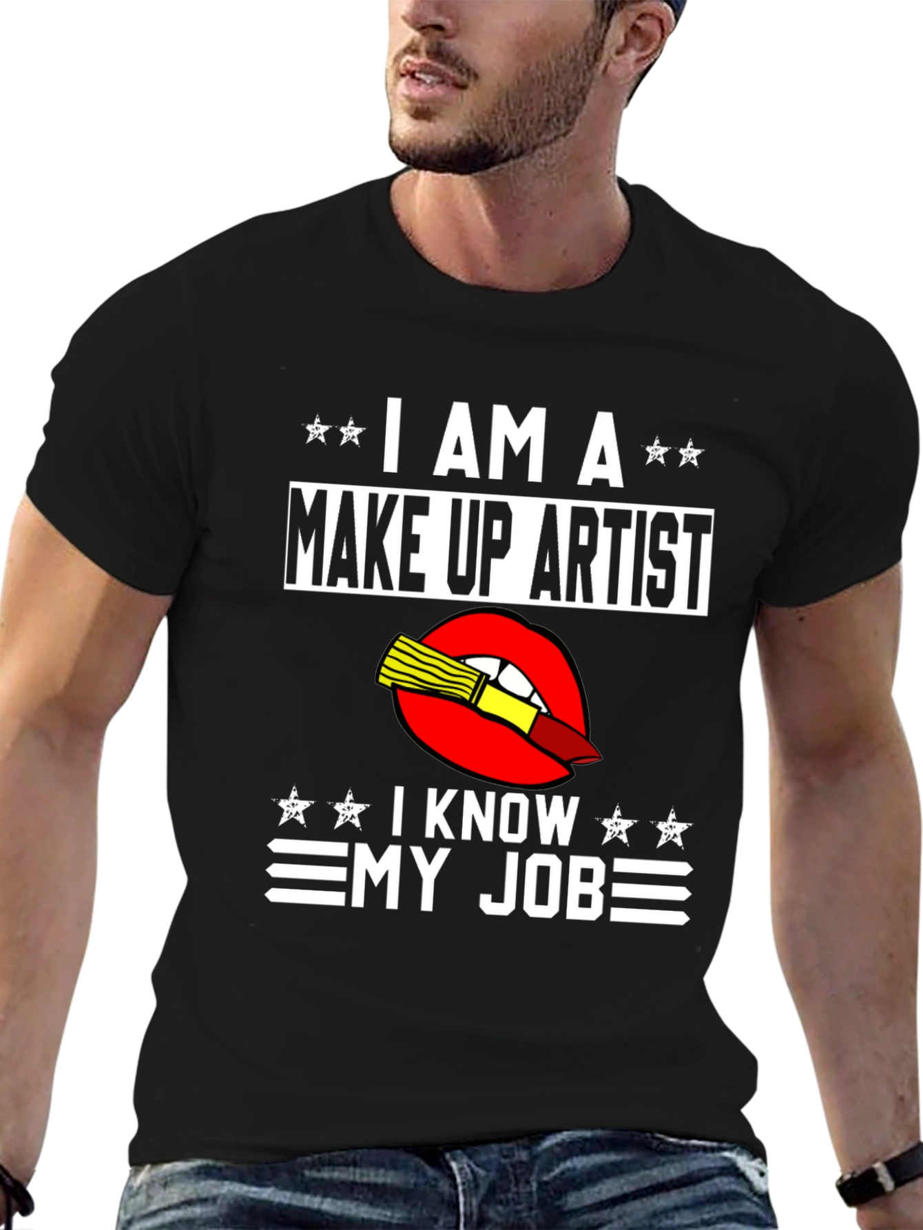 Black Make Up Artist T-Shirt - I Know My Job view 6