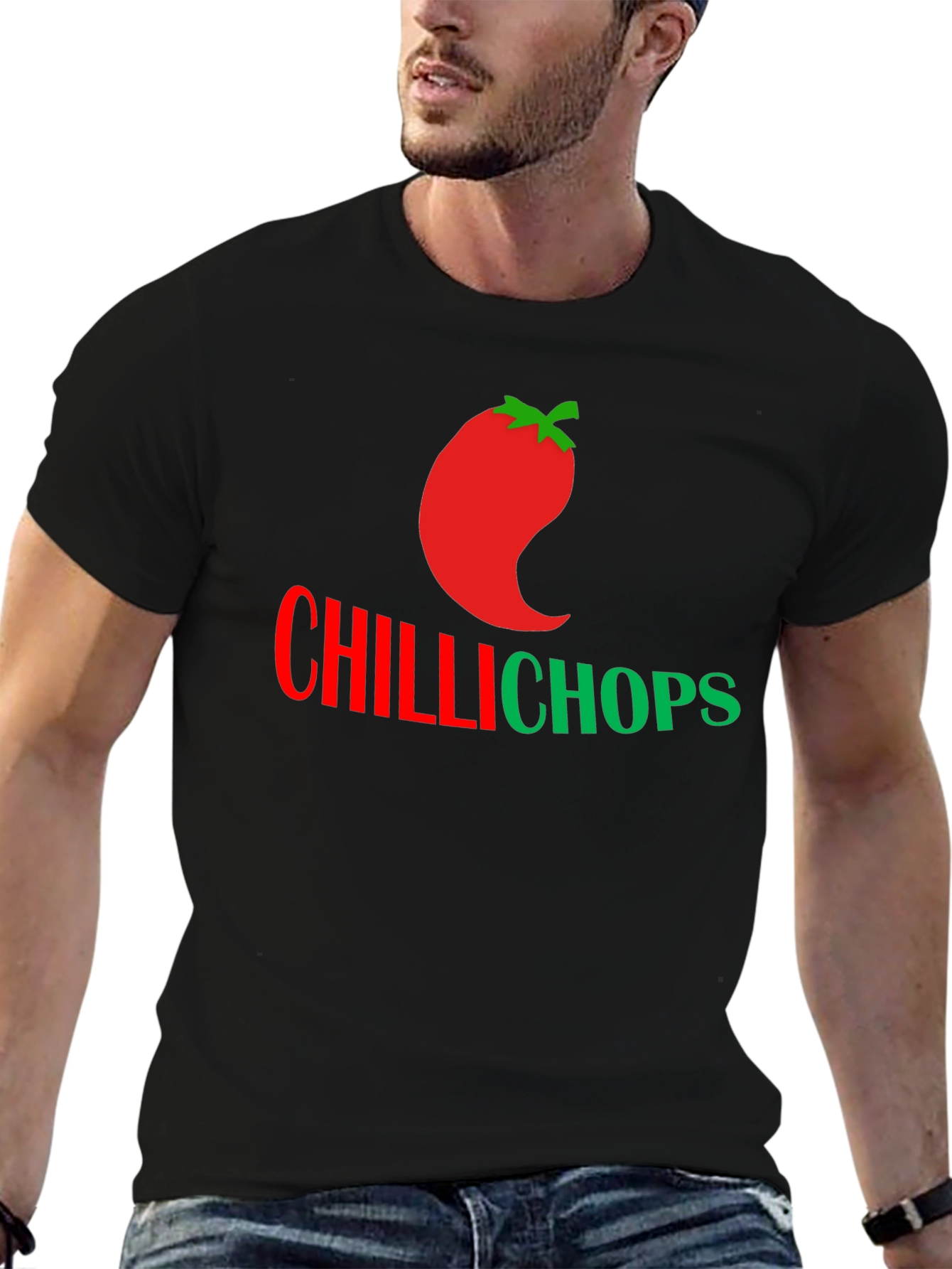 Black Chilli Chops Graphic T-Shirt - Spicy Style view 6