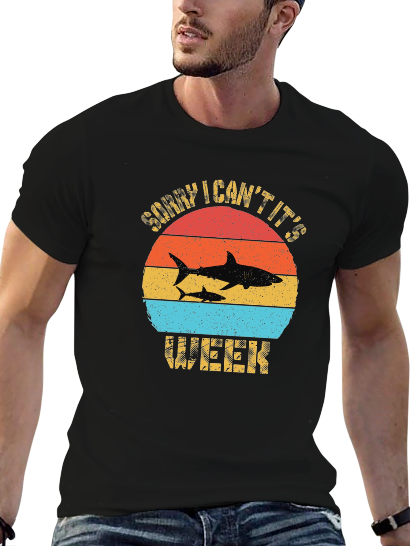 Black Shark Week T-Shirt Retro Graphic Tee view 6