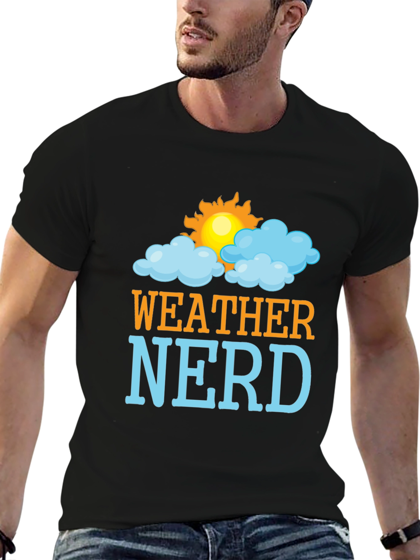 Black Weather Nerd T-Shirt - Fun, Stylish Tee view 6