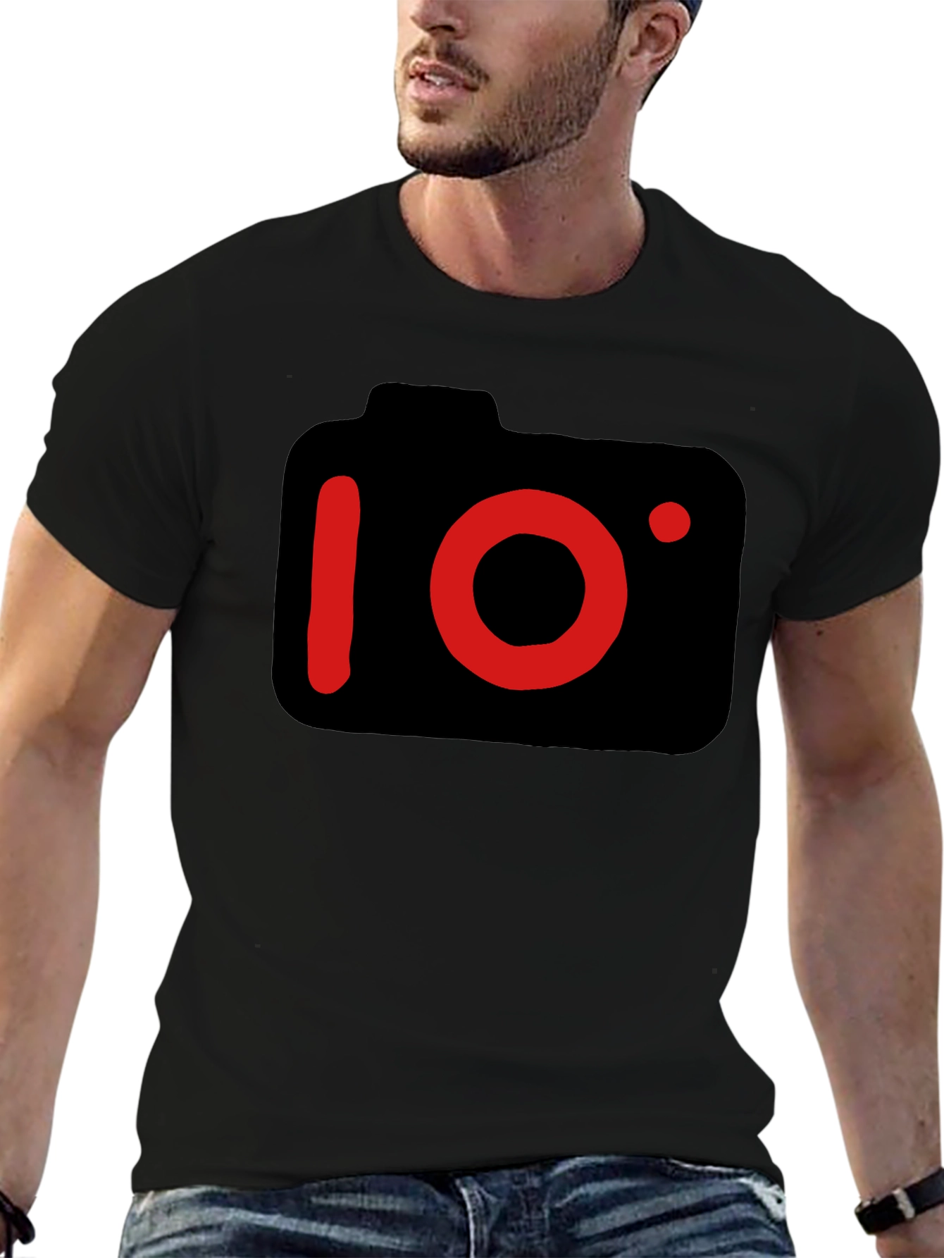 Black Camera Graphic Black T-Shirt view 6