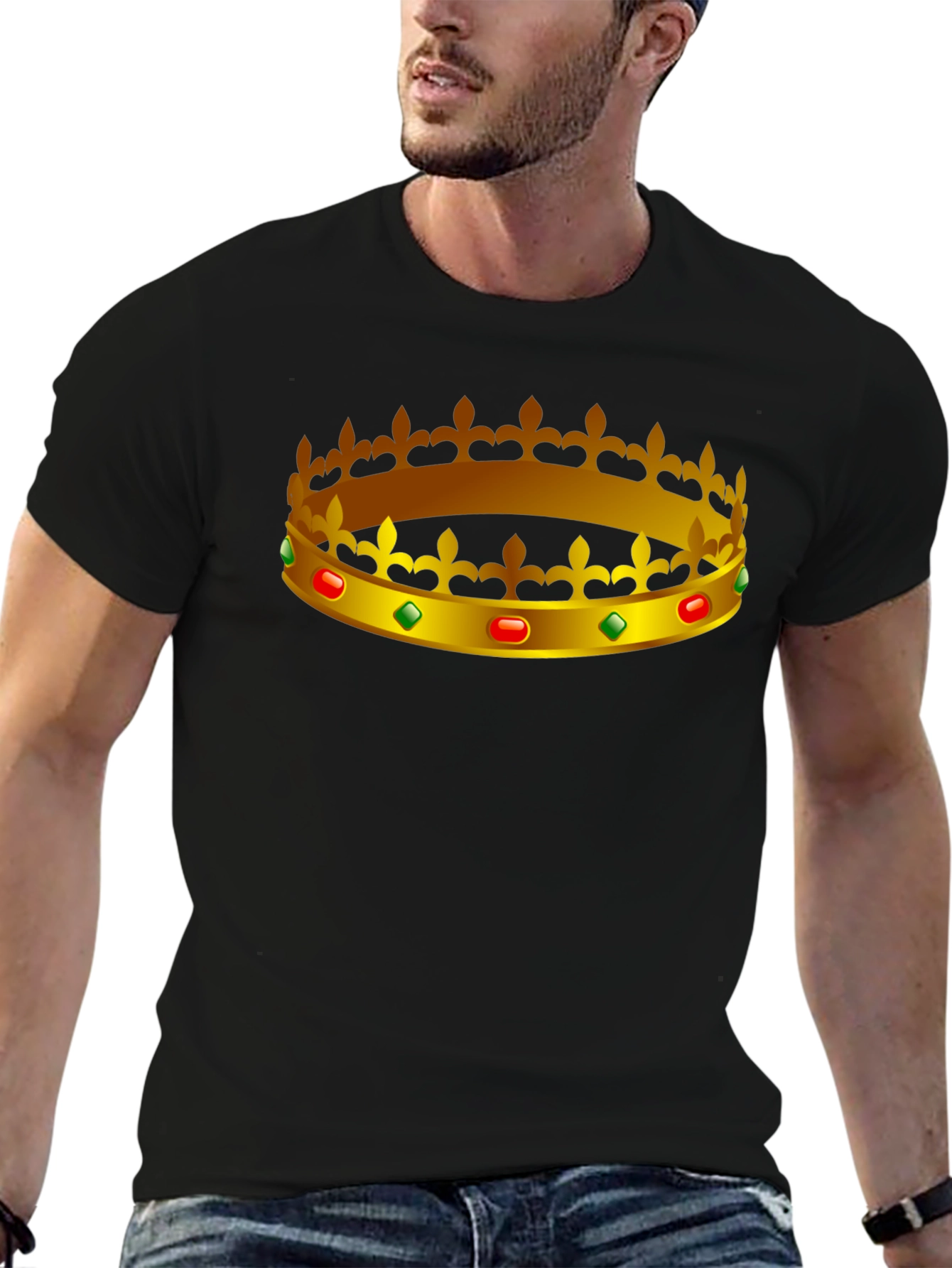 Black Regal Crown Graphic Tee - King/Queen Style view 6