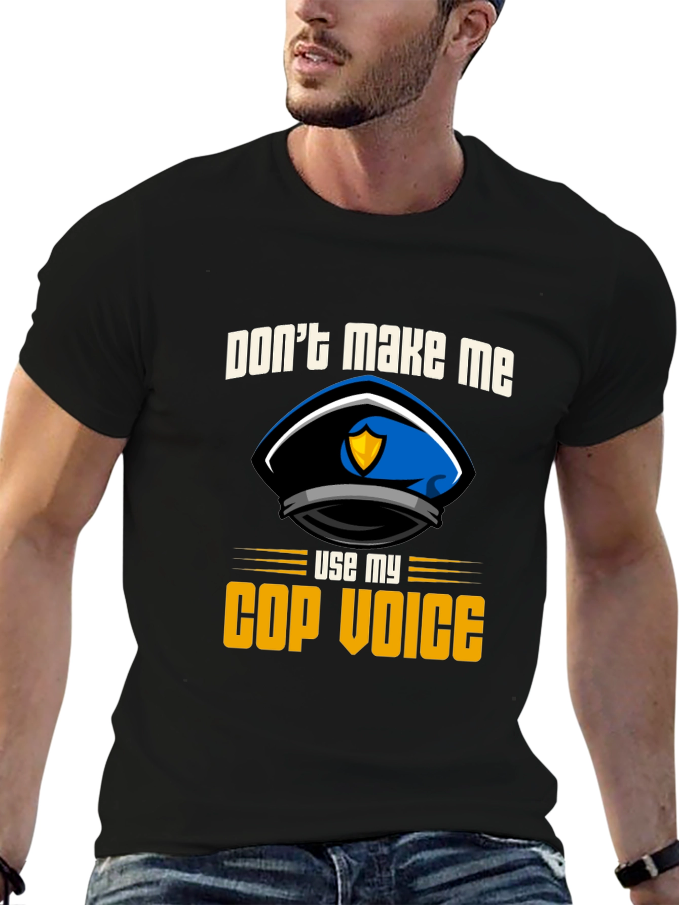 Black Don't Make Me Use My Cop Voice T-Shirt view 6
