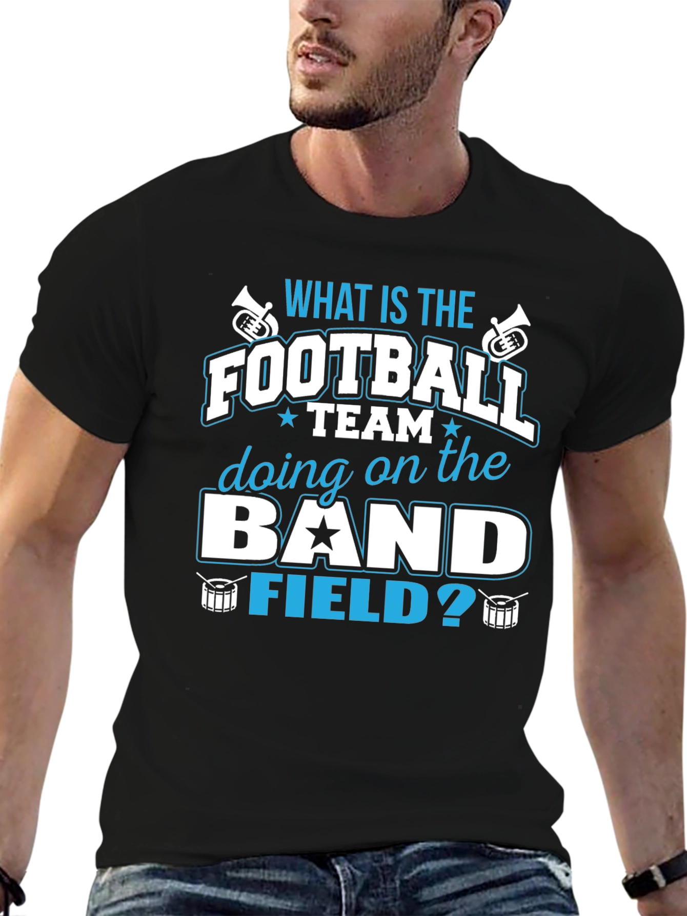 Black Football Team On The Band Field T-Shirt view 6