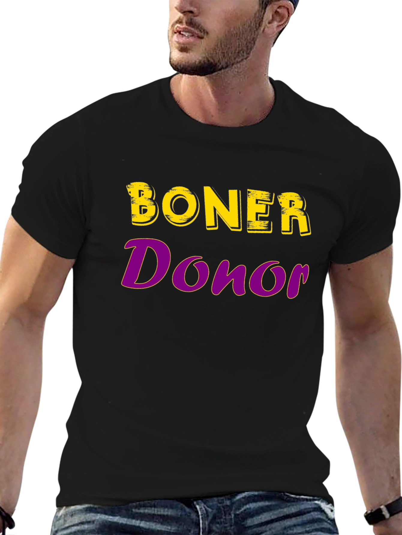 Black Boner Donor Funny Graphic T-Shirt view 6
