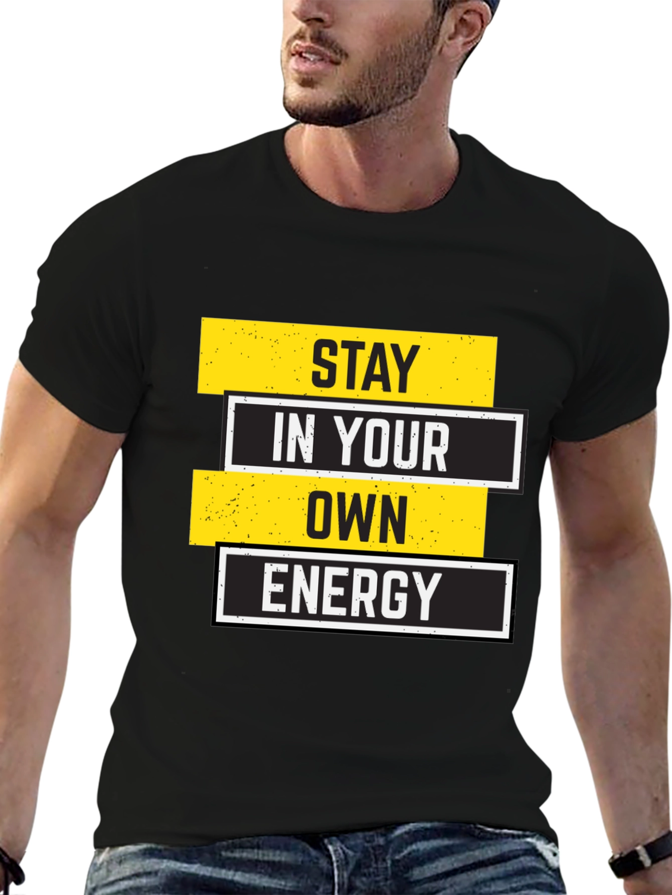 Black Stay in Your Own Energy Graphic Tee view 6