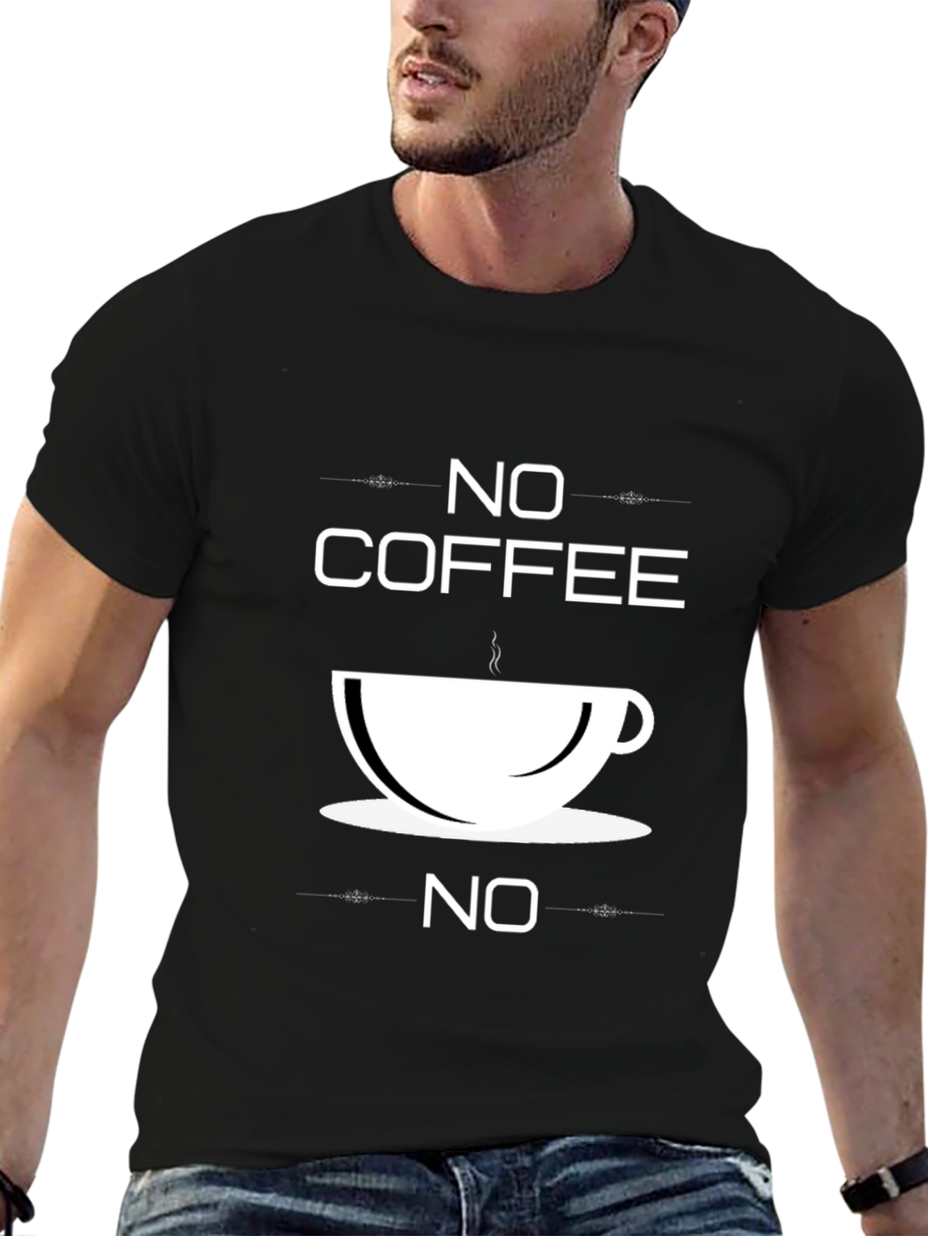 Black No Coffee No T-Shirt - Funny Caffeine Lover Tee view 6
