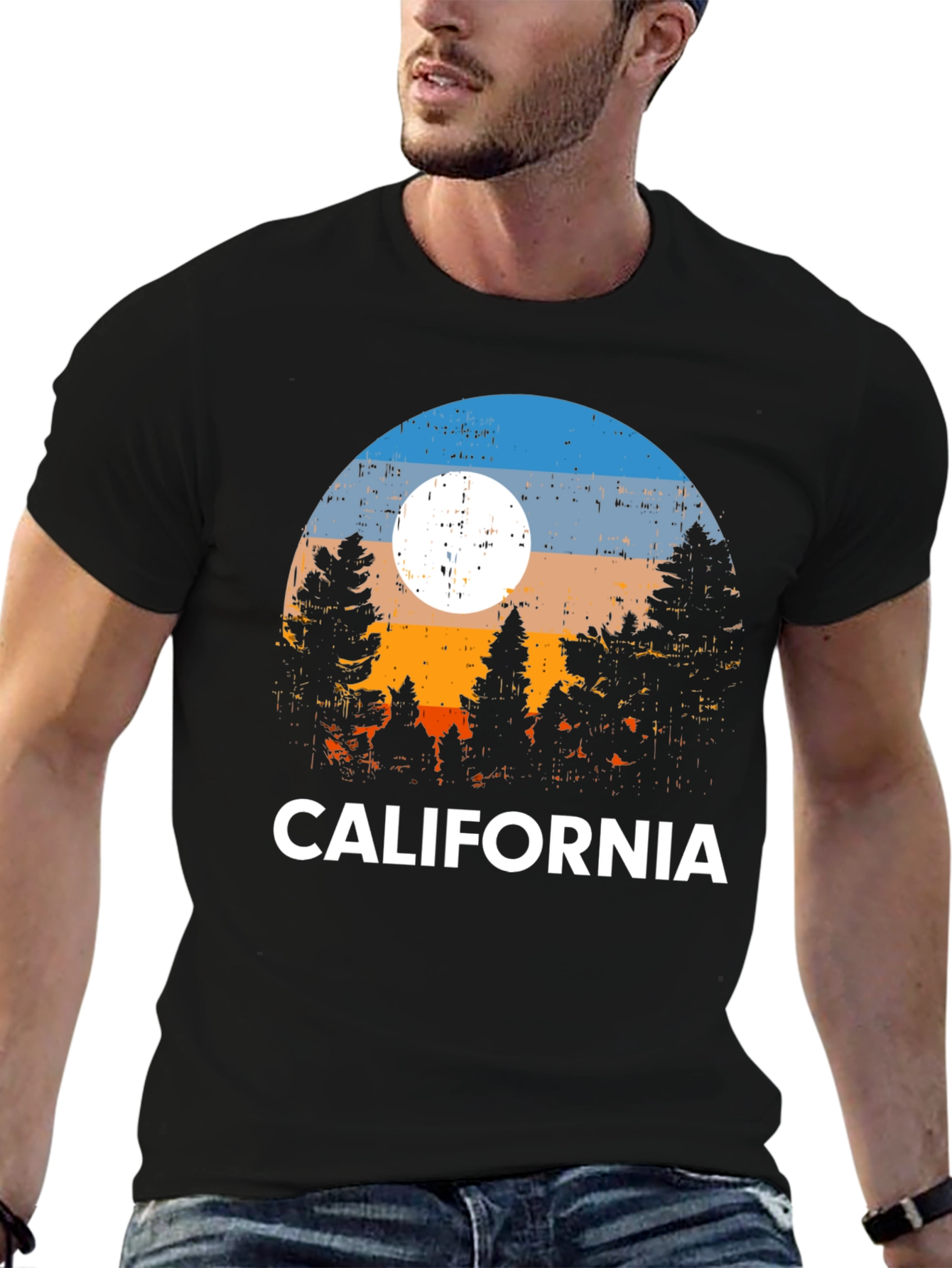 Black California Sunset Graphic T-Shirt view 6