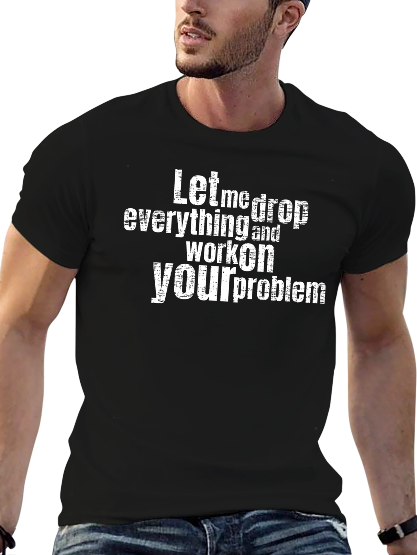 Black Funny Sarcastic Problem Solving Graphic T-Shirt view 6