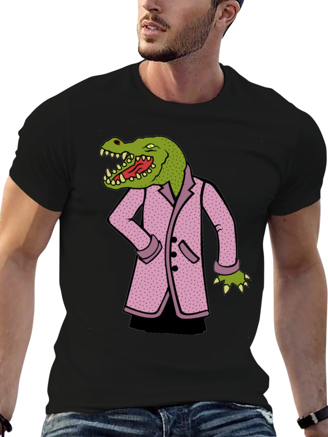 Black Gator in a Suit T-Shirt view 6