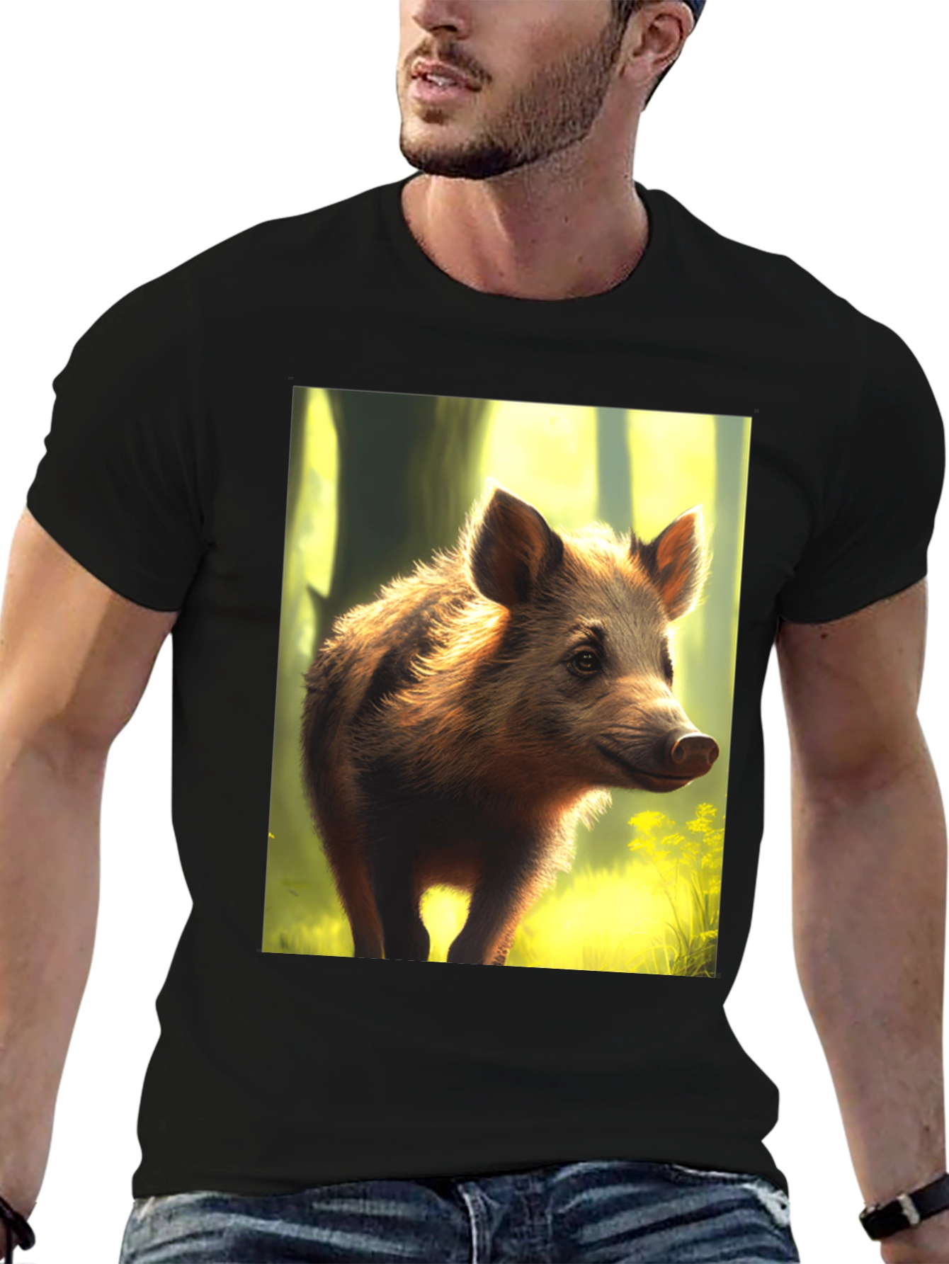 Black Wild Boar Graphic Tee view 6