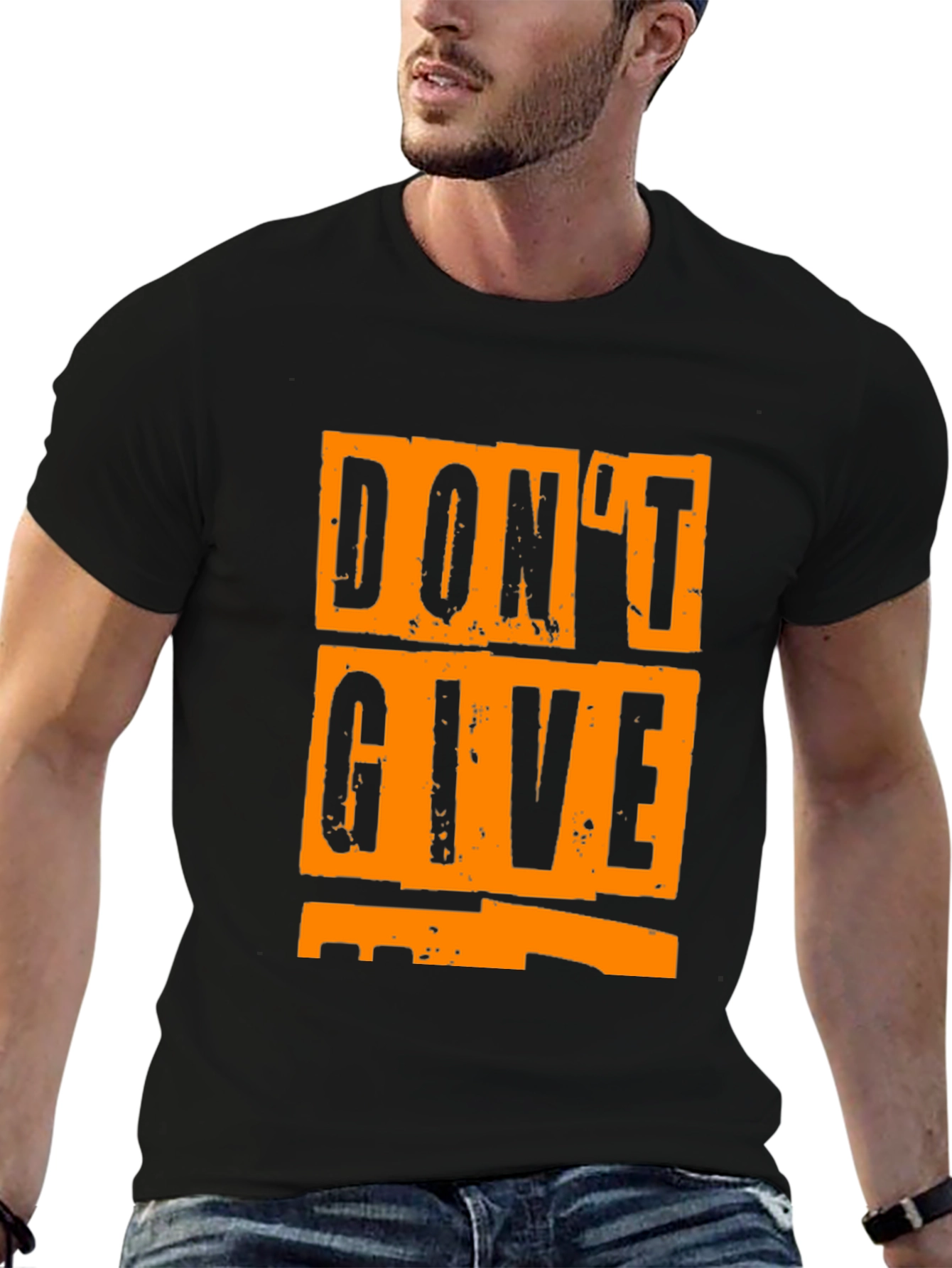 Black Don't Give Up Graphic T-Shirt - Motivational Tee view 6