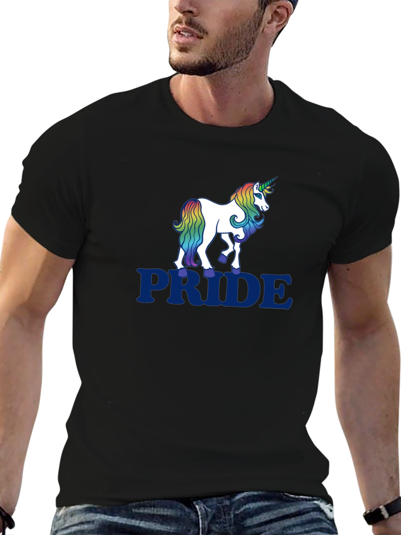Black Pride Unicorn Graphic Tee - Black T-Shirt view 6