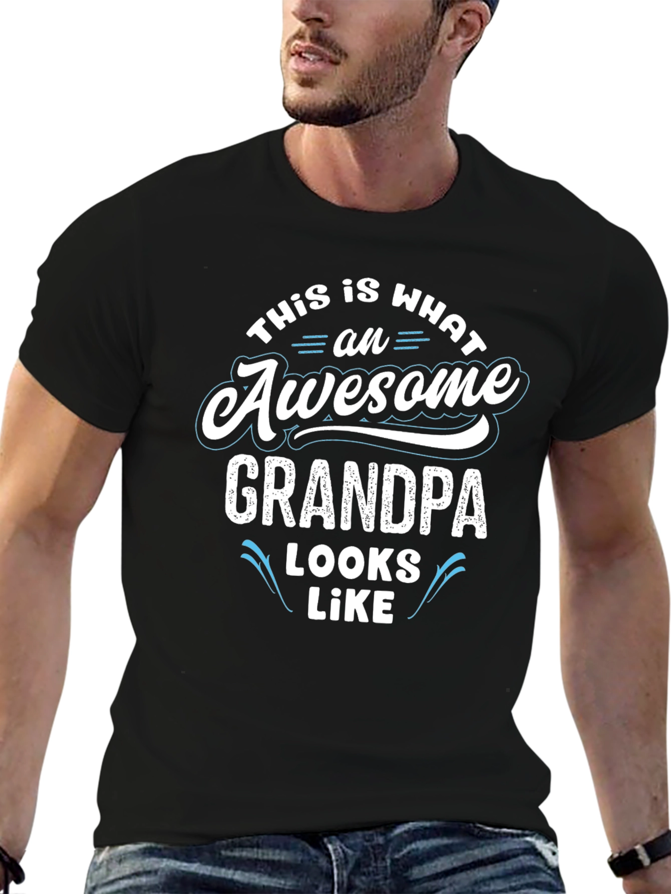 Black Awesome Grandpa T-Shirt - Perfect Gift! view 6