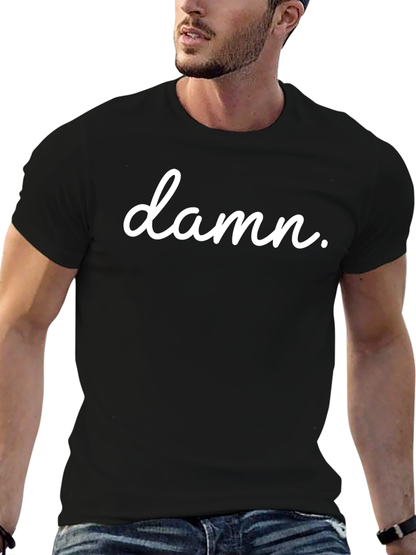 Black Damn Graphic Tee - Mens Casual T-Shirt view 6