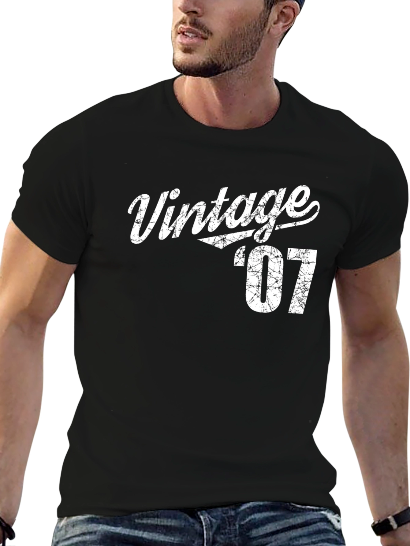 Black Vintage '07 Graphic Tee - Retro Style view 6