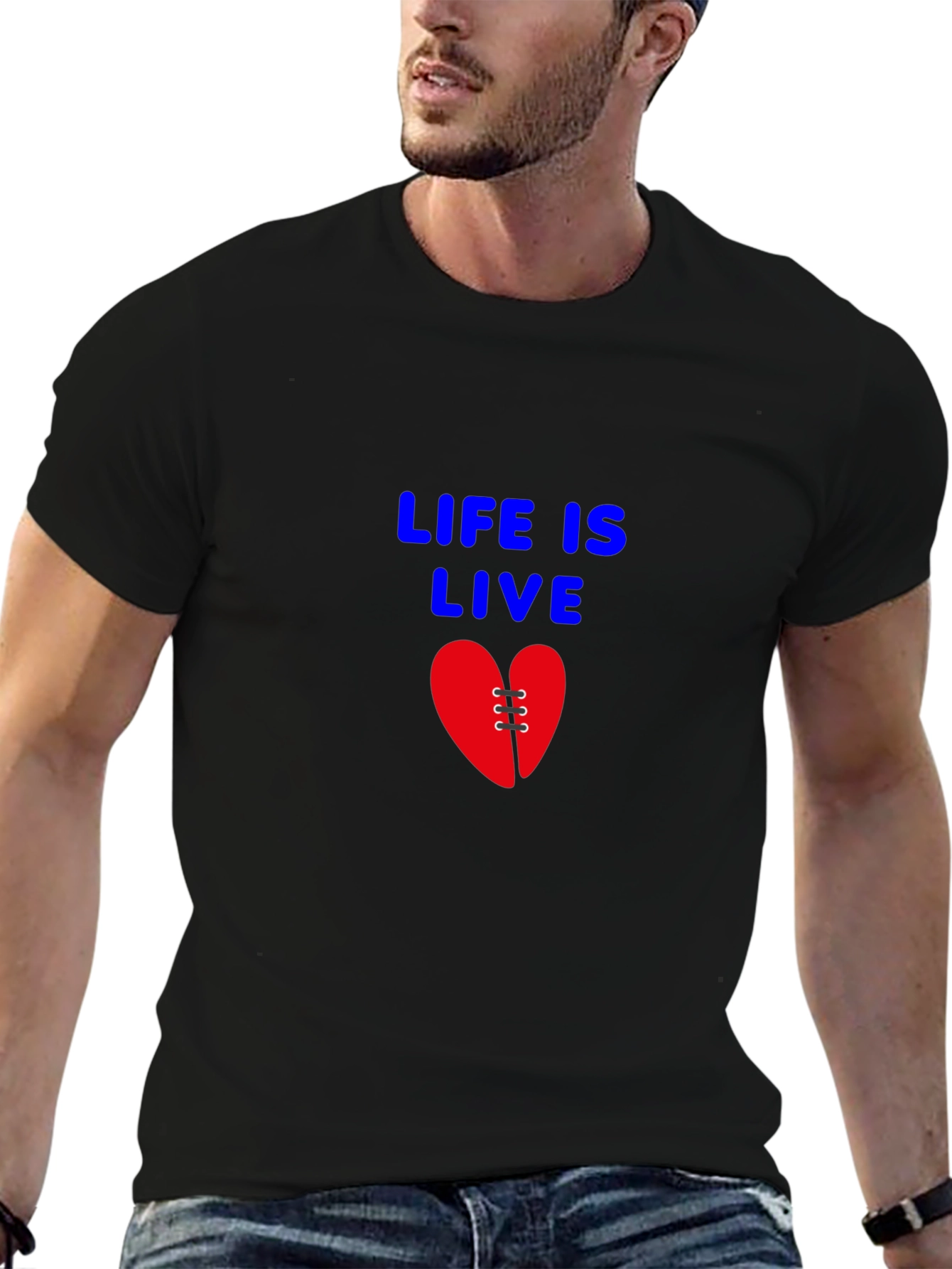 Black Life is Live Heart Graphic T-Shirt view 6