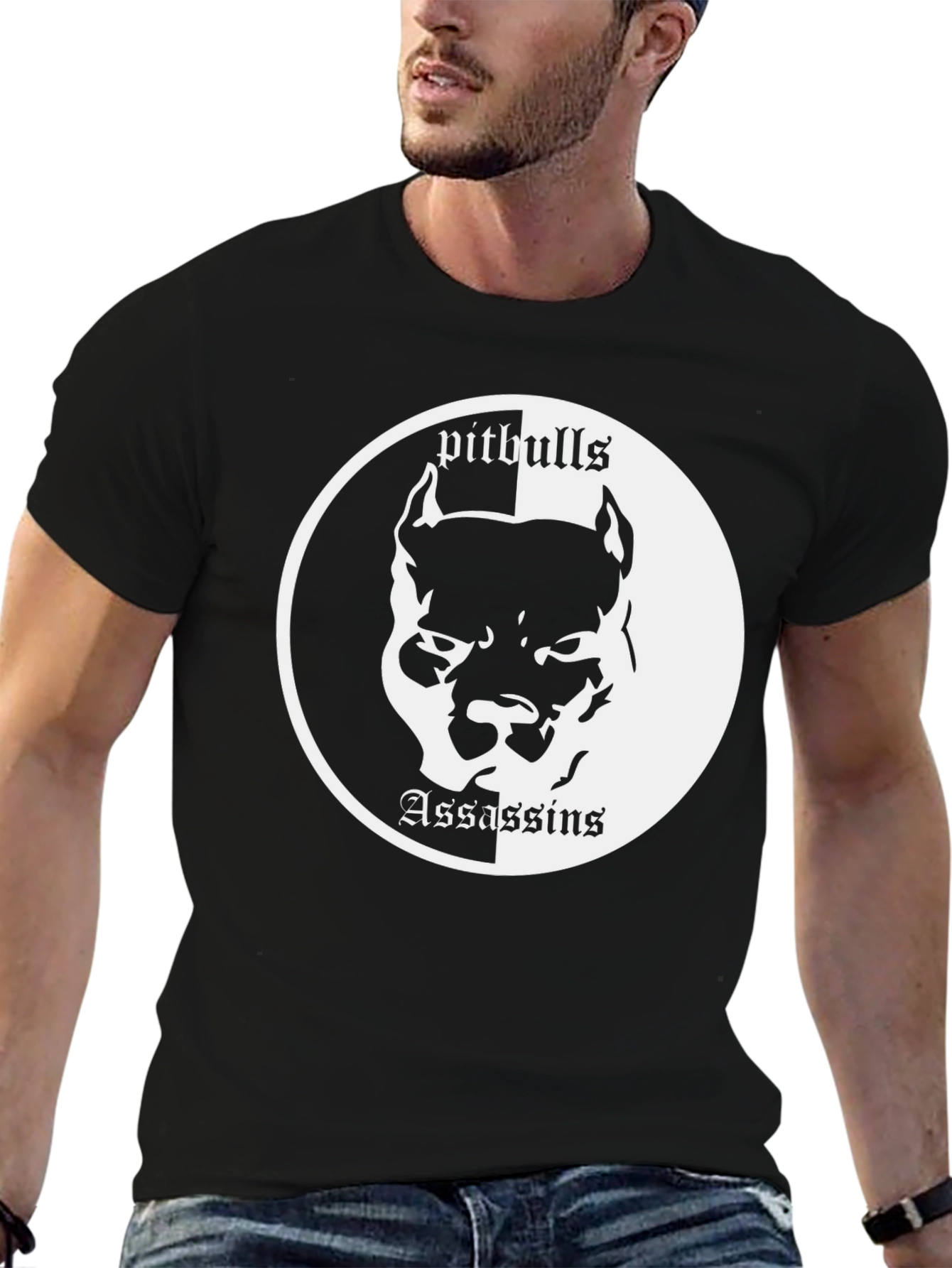 Black Pitbull Assassins Graphic Tee - Cool & Edgy view 6