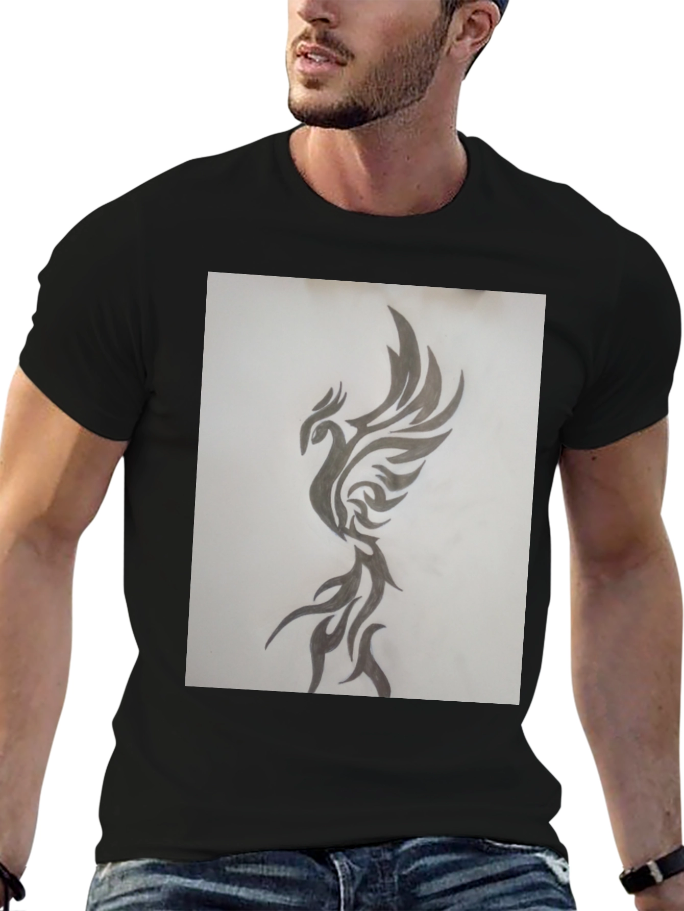 Black Phoenix Graphic Black T-Shirt view 6
