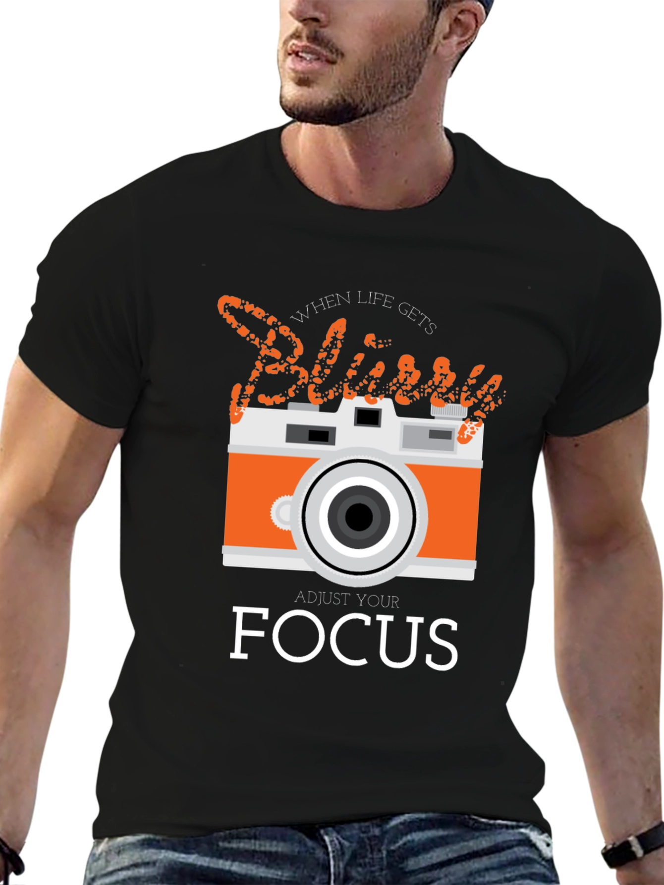 Black Adjust Your Focus Graphic Tee view 6