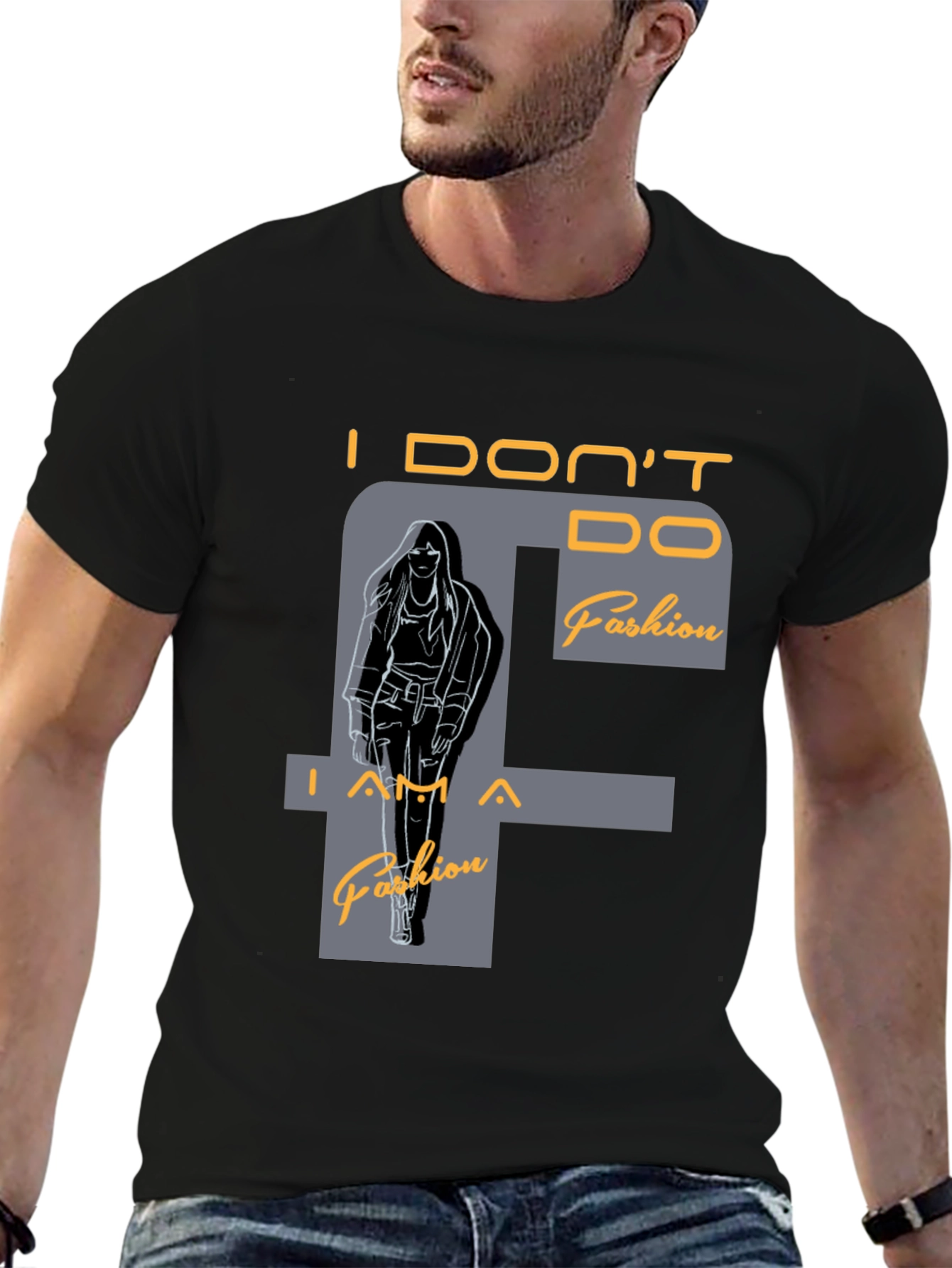 Black I DON'T DO Fashion T-Shirt view 6