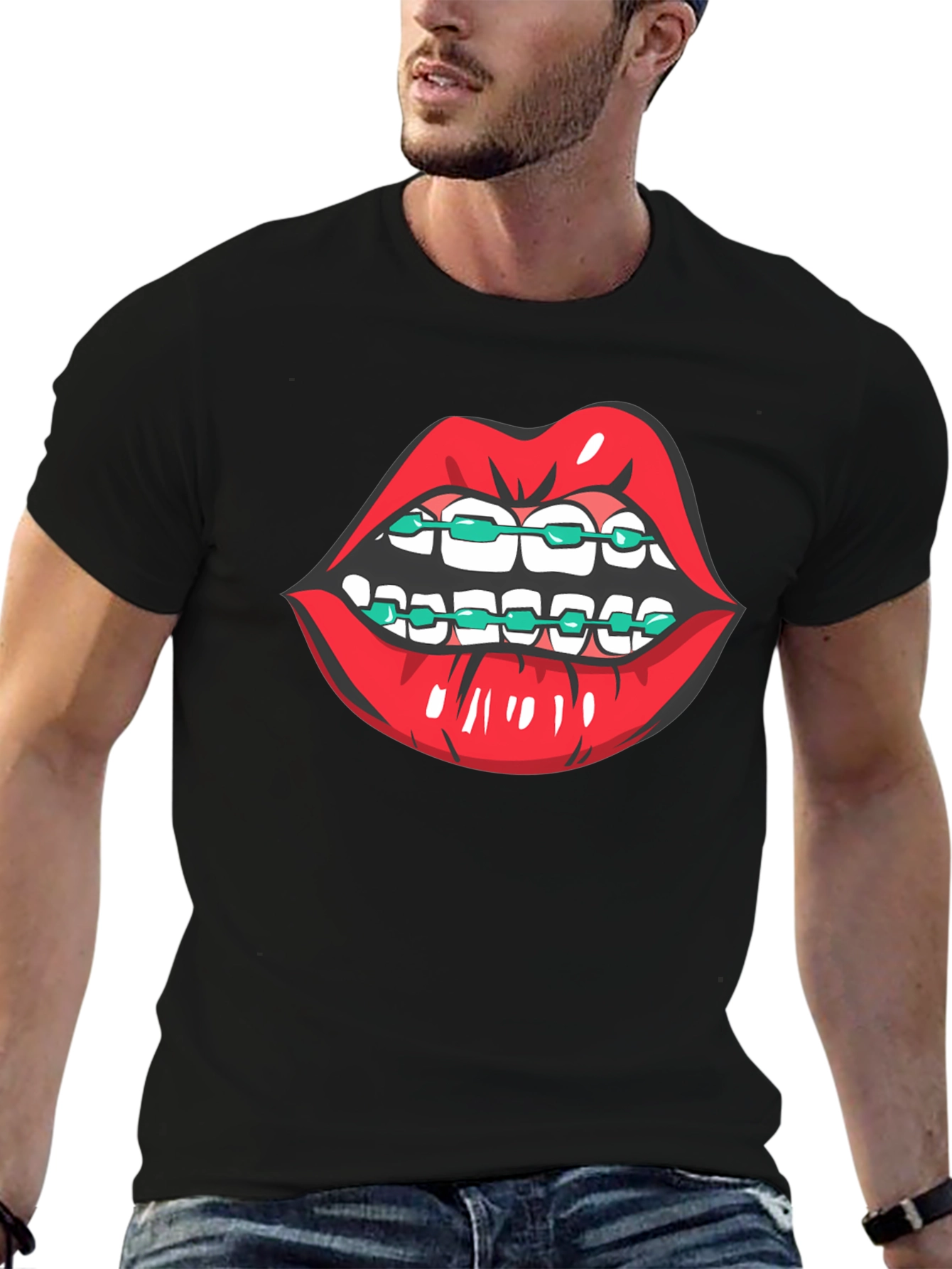 Black Lips with Braces Graphic Tee view 6