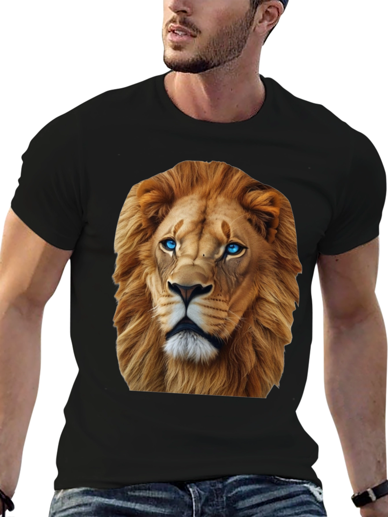 Black Lion Graphic Tee - Bold Animal Print view 6