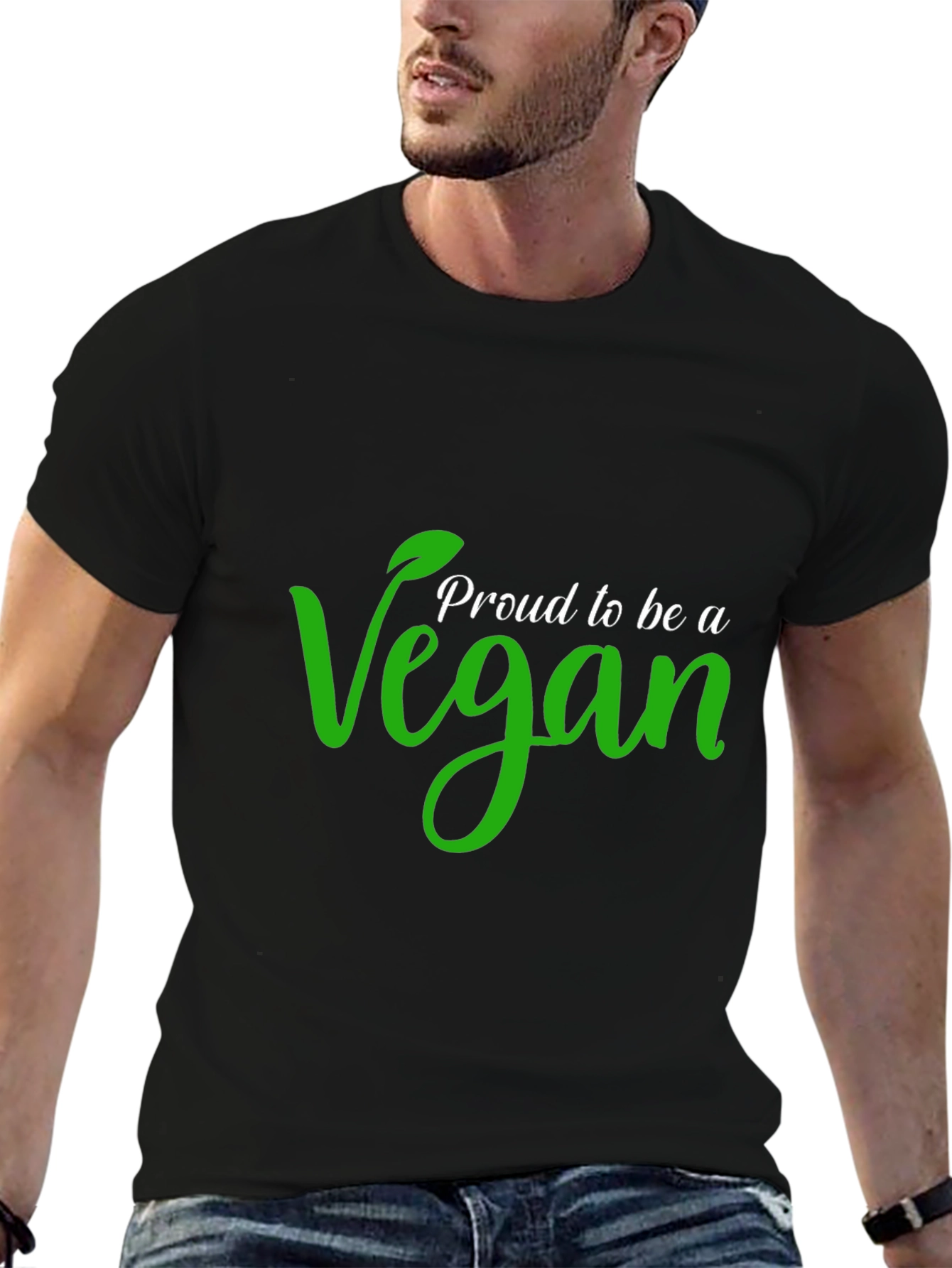 Black Proud Vegan Black T-Shirt view 6