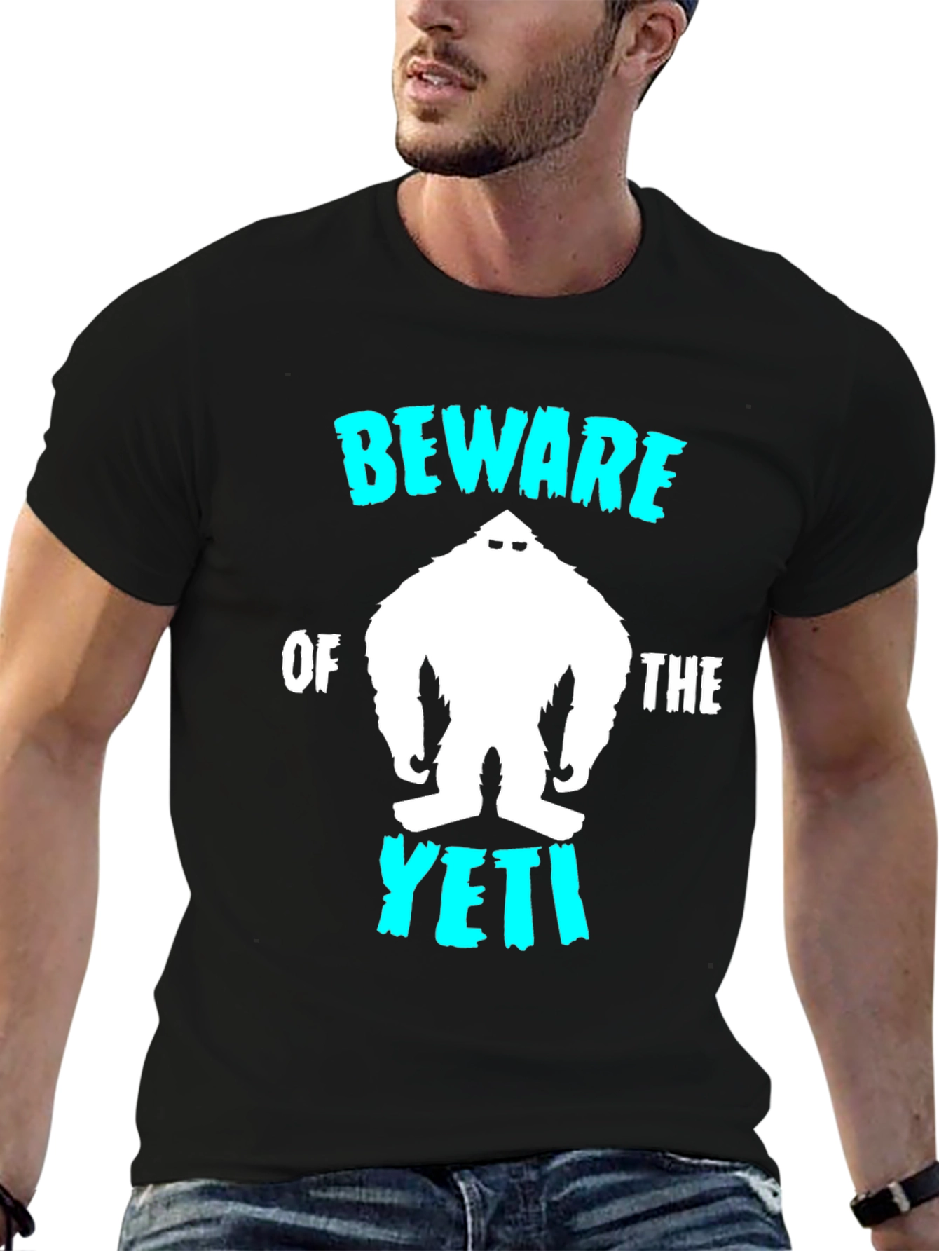 Black Beware of the Yeti Graphic T-Shirt view 6