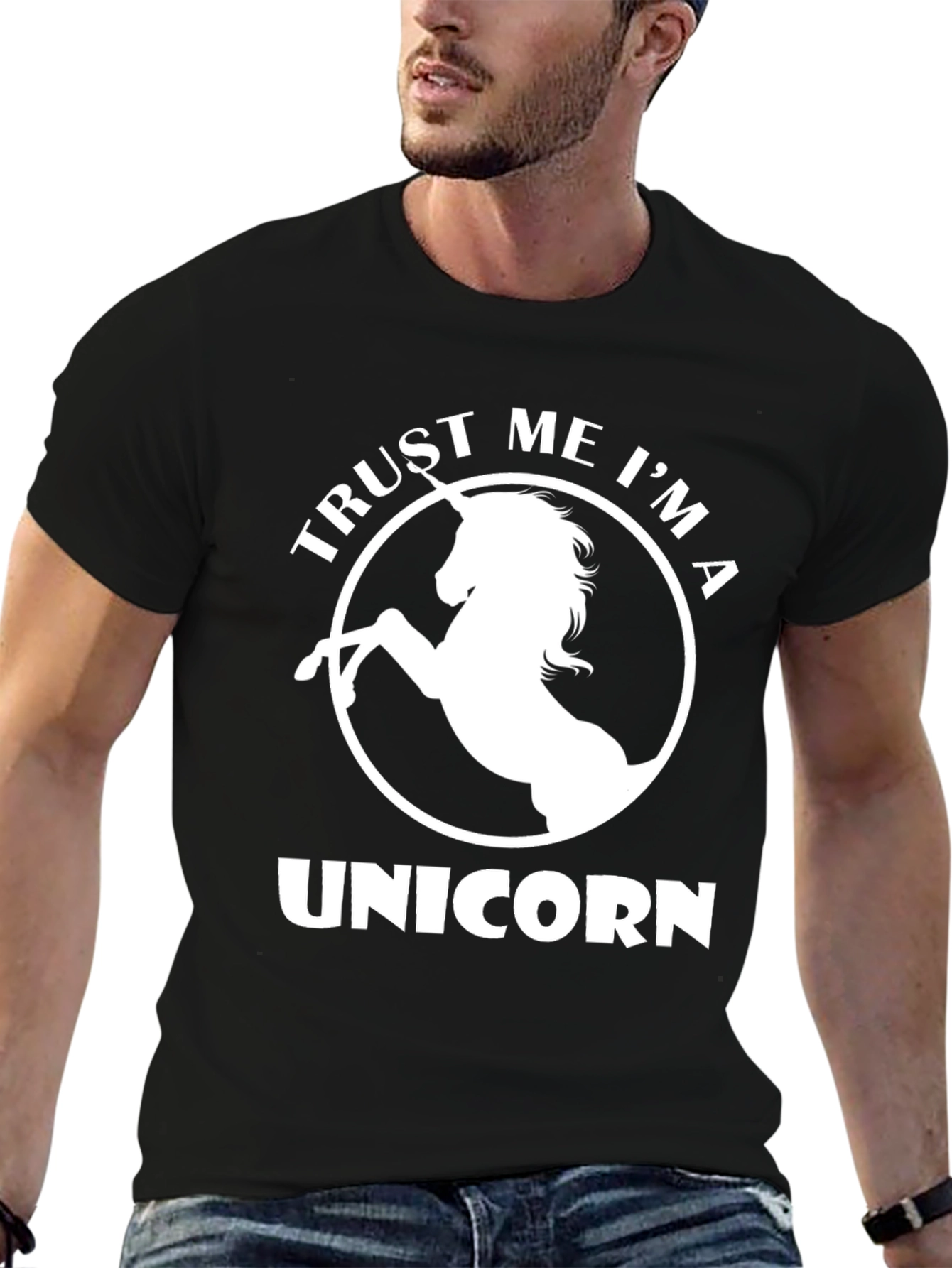 Black Trust Me I'm A Unicorn T-Shirt - Black view 6