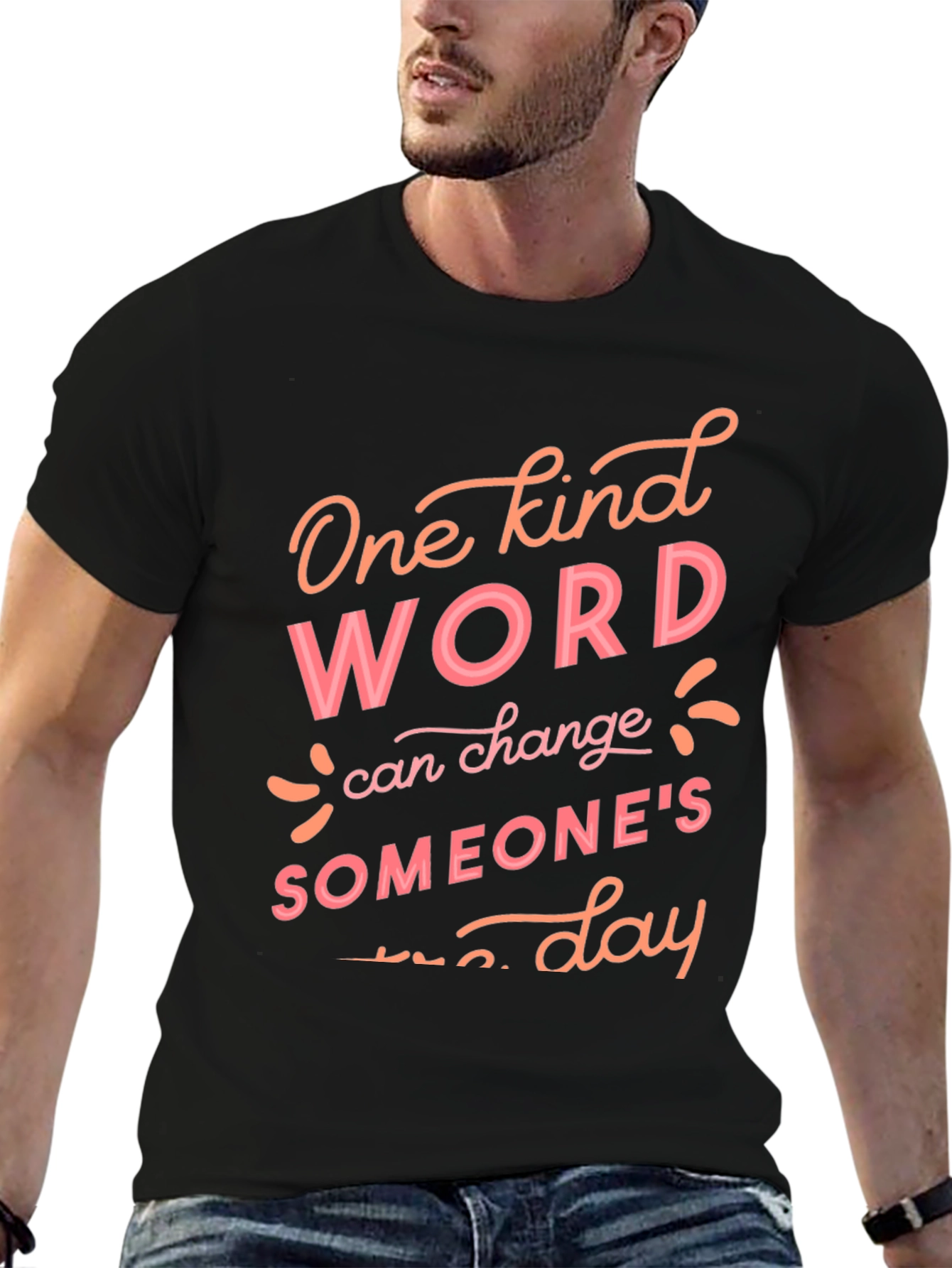 Black Kind Word T-Shirt - Spread Positivity Daily! view 6