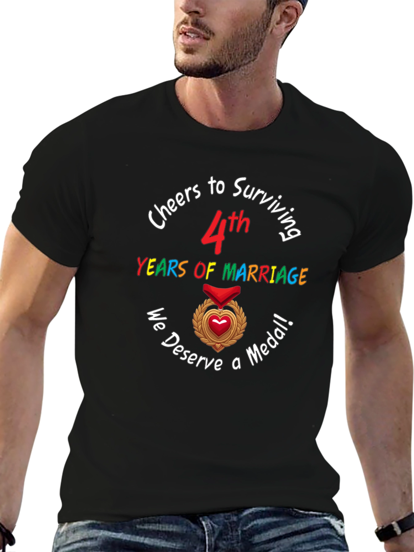 4th Anniversary T-Shirt: Cheers to Surviving Marriage! - 6