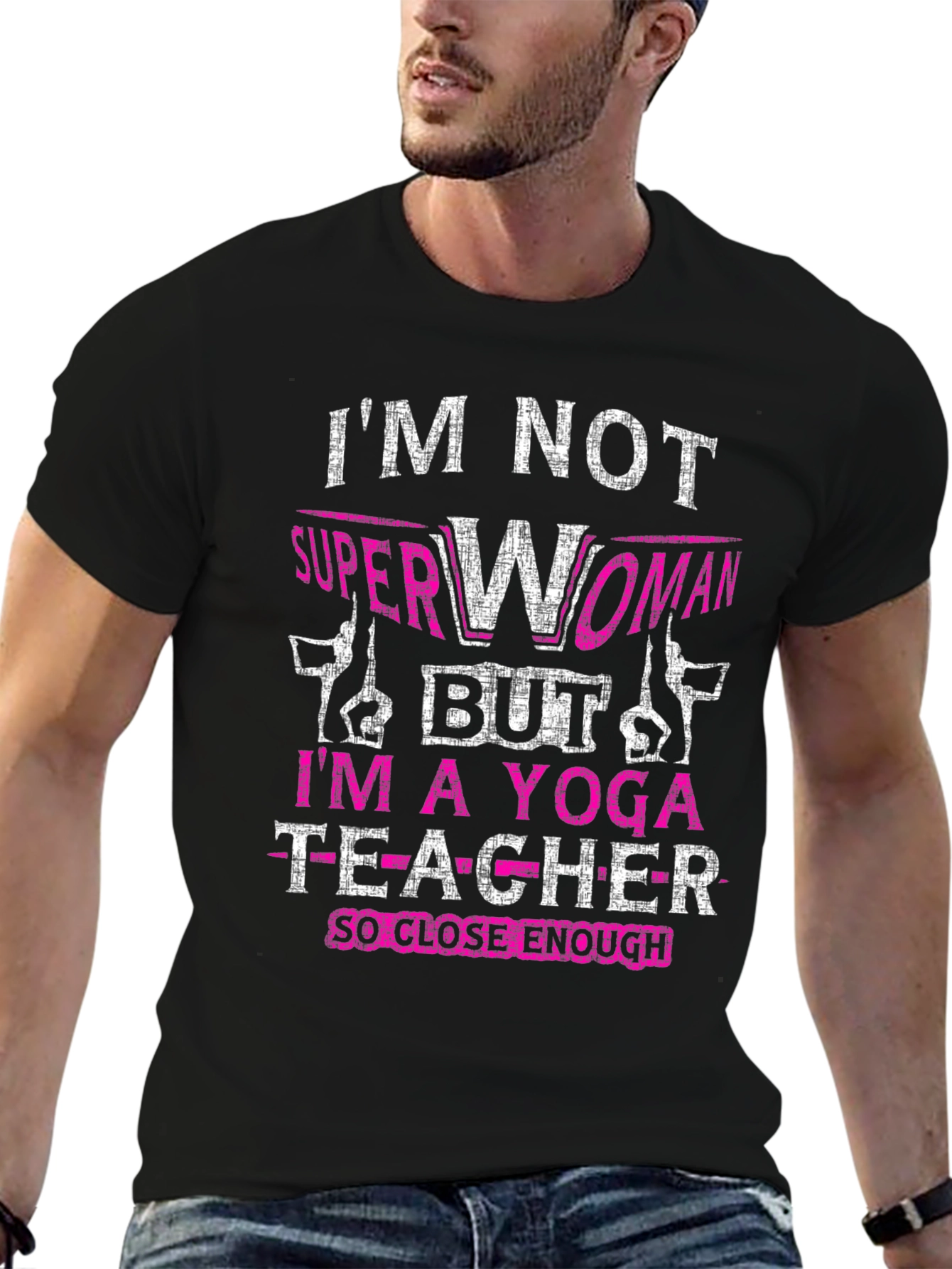 Black Yoga Teacher Graphic T-Shirt view 6