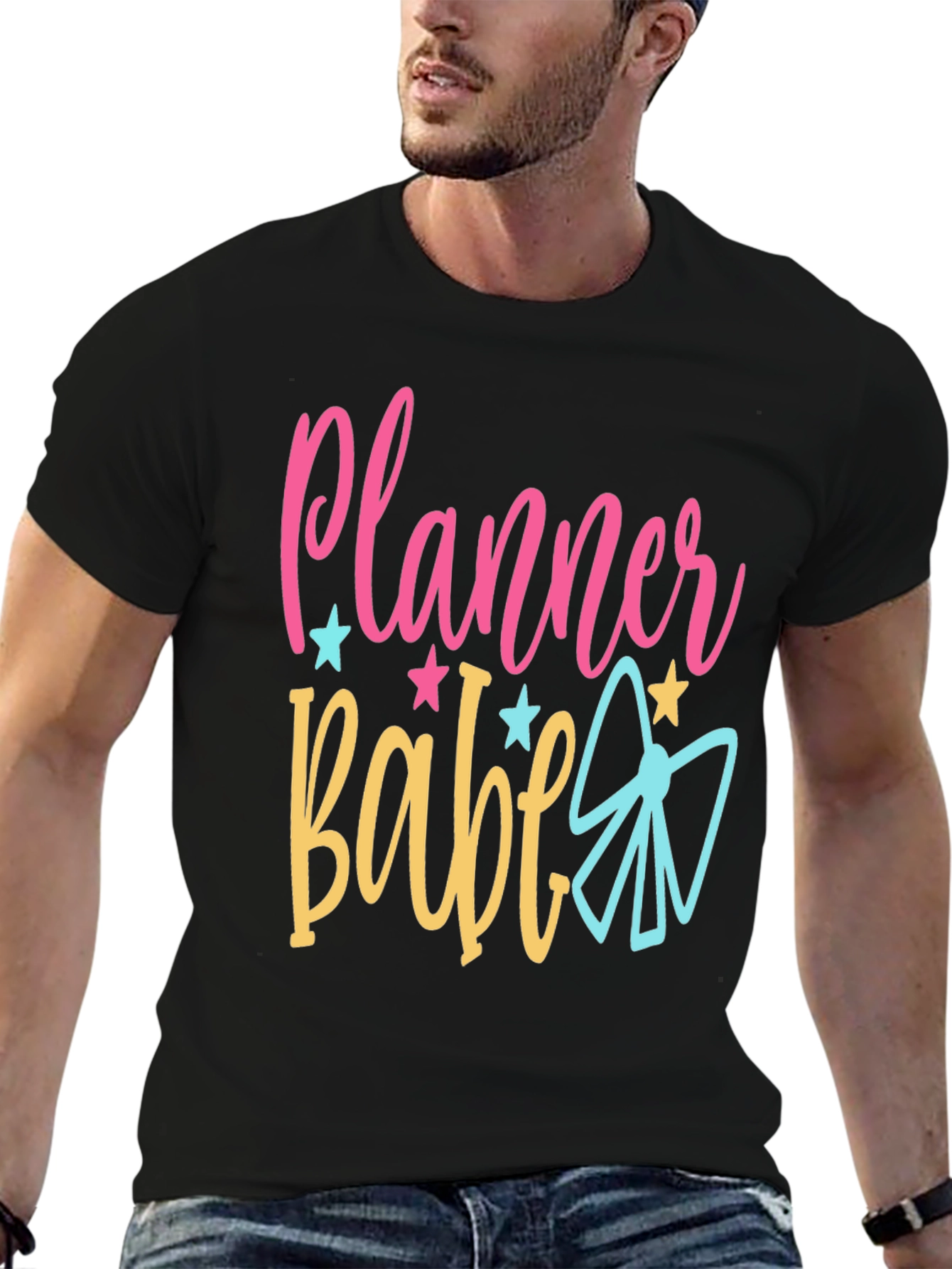 Black Planner Babe Graphic Tee - Cute and Stylish view 6