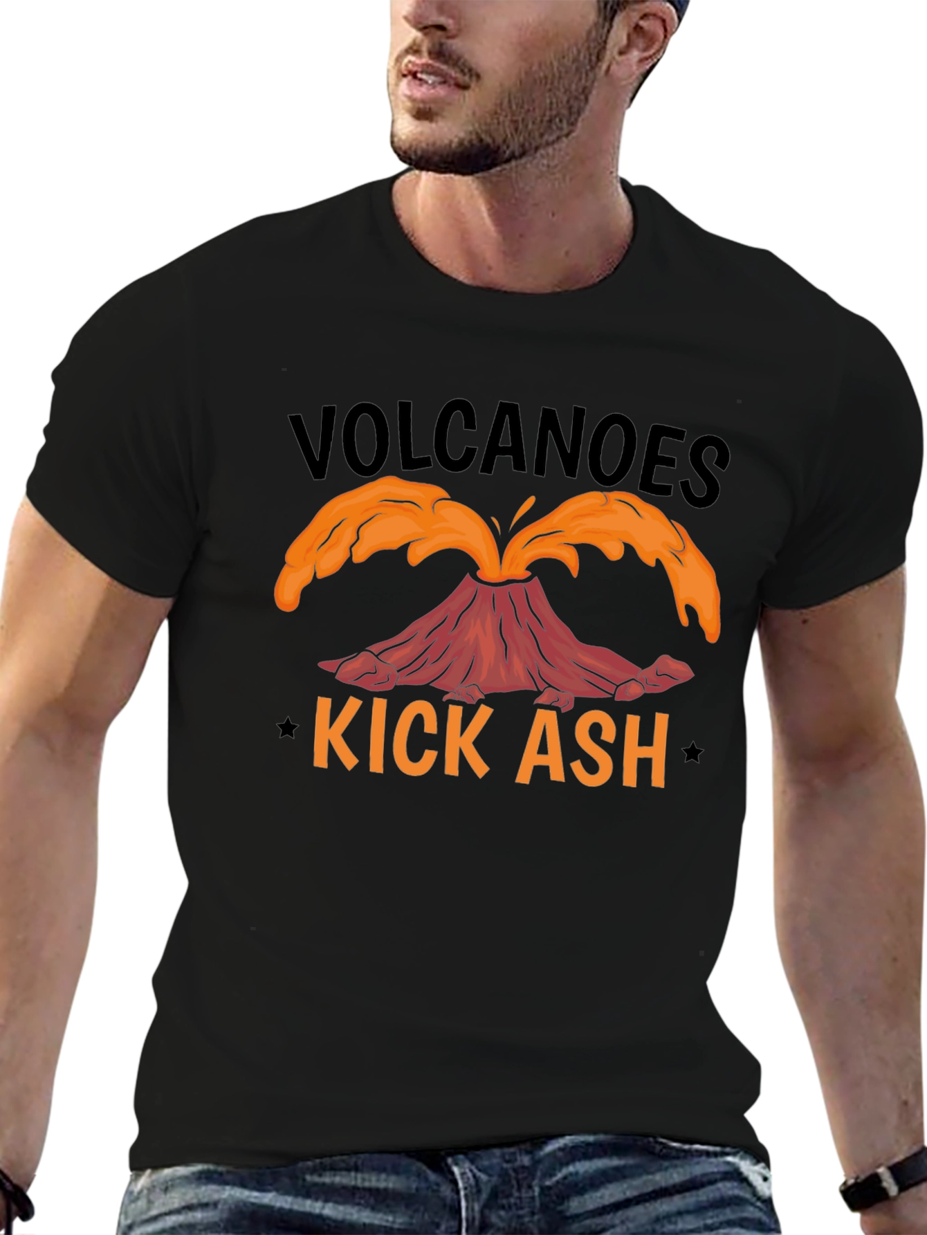 Black Volcanoes Kick Ash T-Shirt - Black view 6