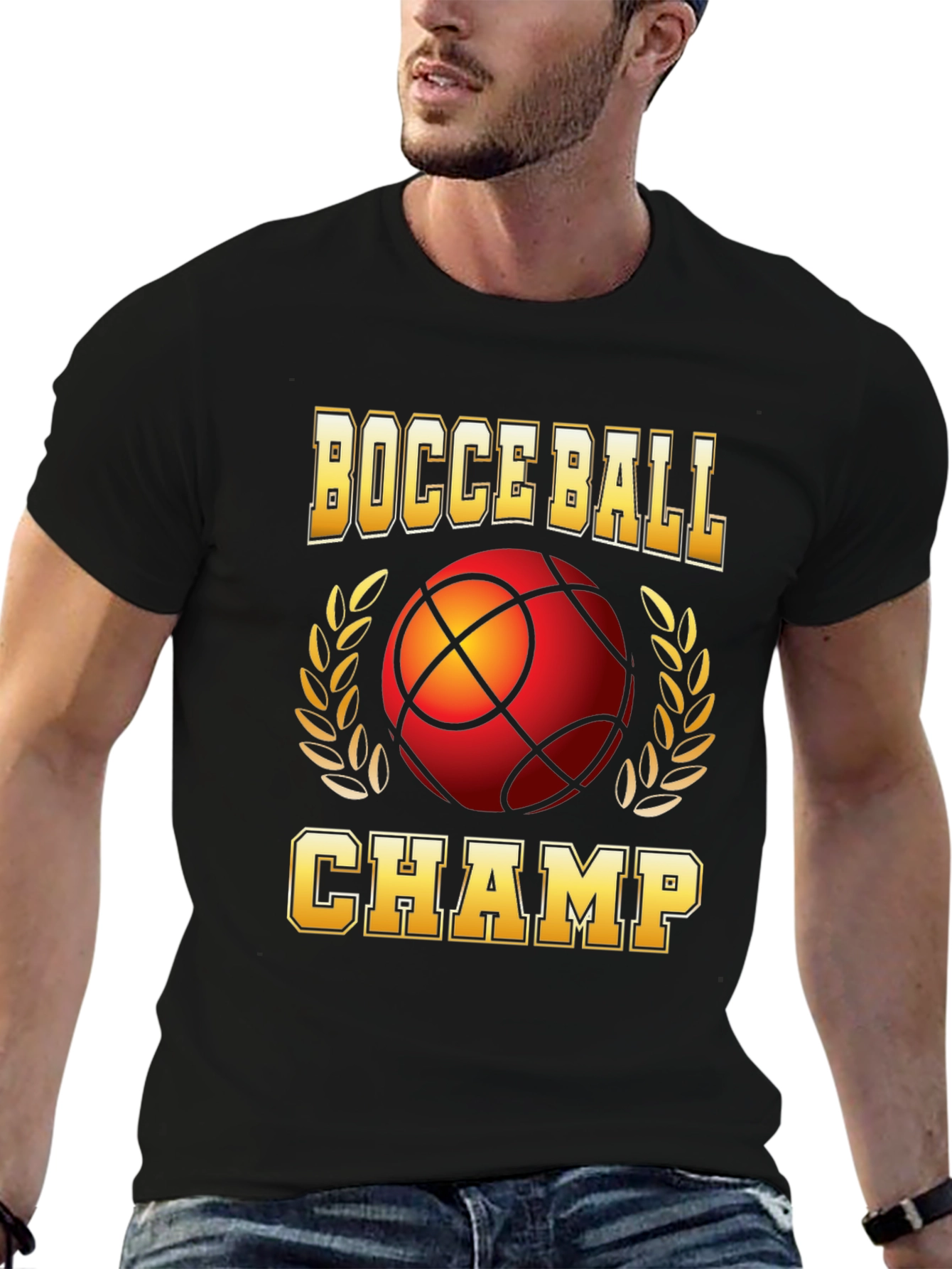 Black Bocce Ball Champ T-Shirt view 6