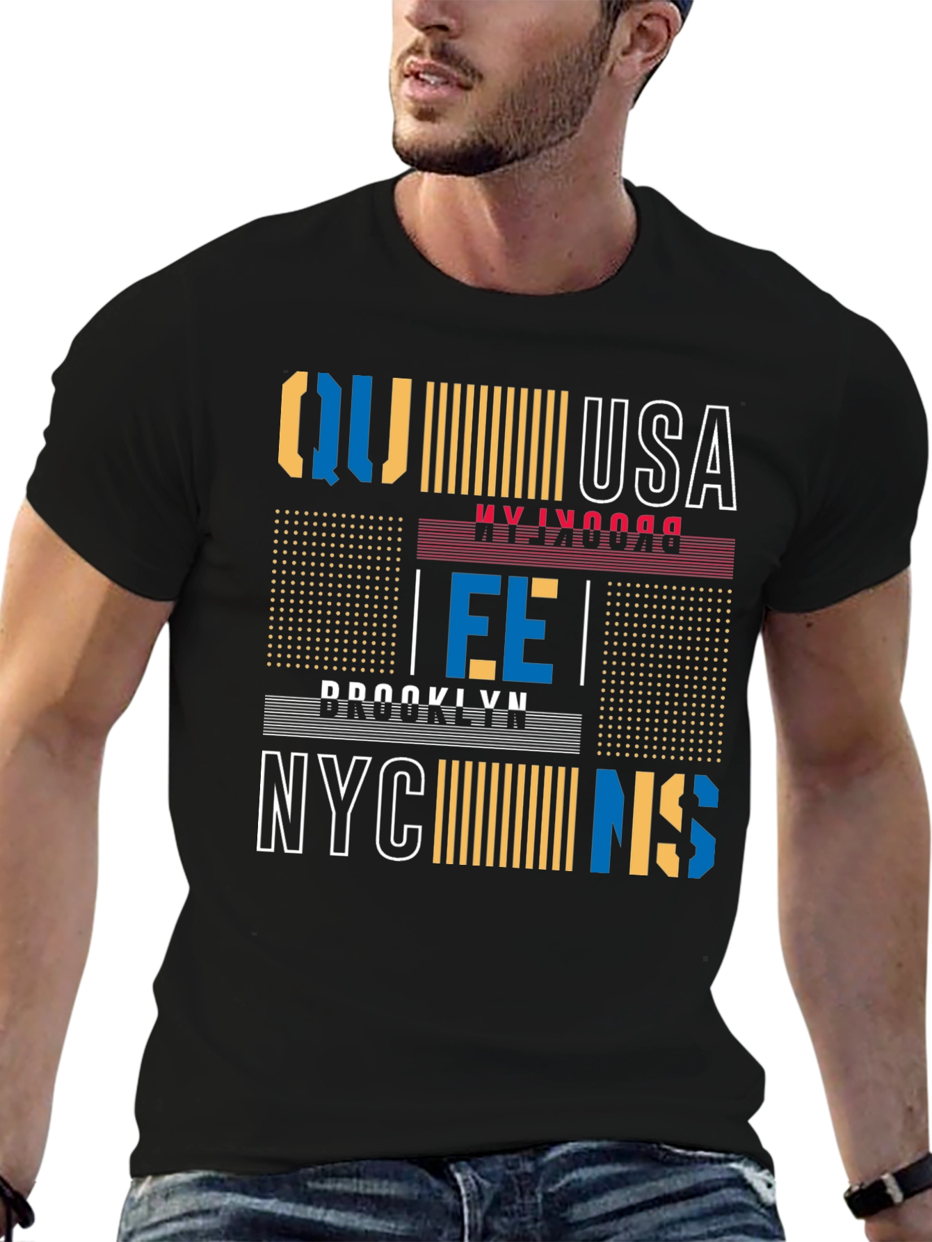 Black Urban Graphic Tee - NYC Brooklyn USA view 6