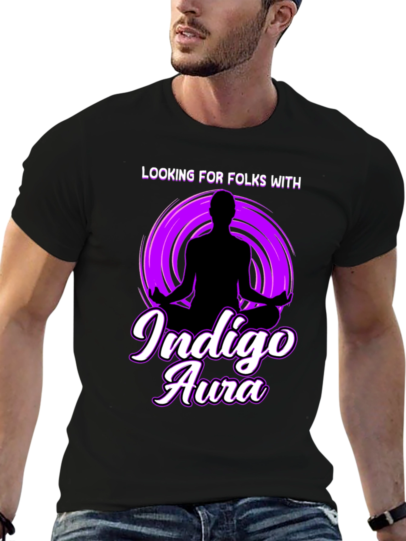 Black Indigo Aura Graphic Tee view 6