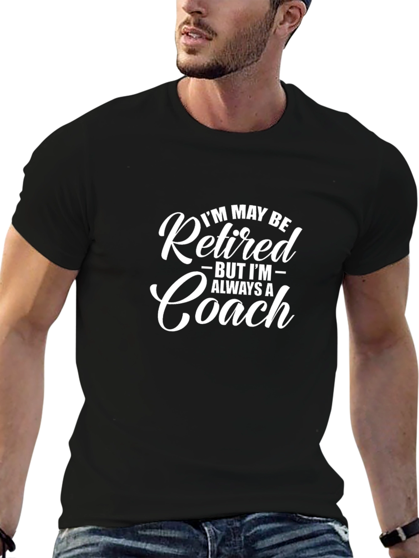 Black Retired But Always a Coach Black T-Shirt view 6