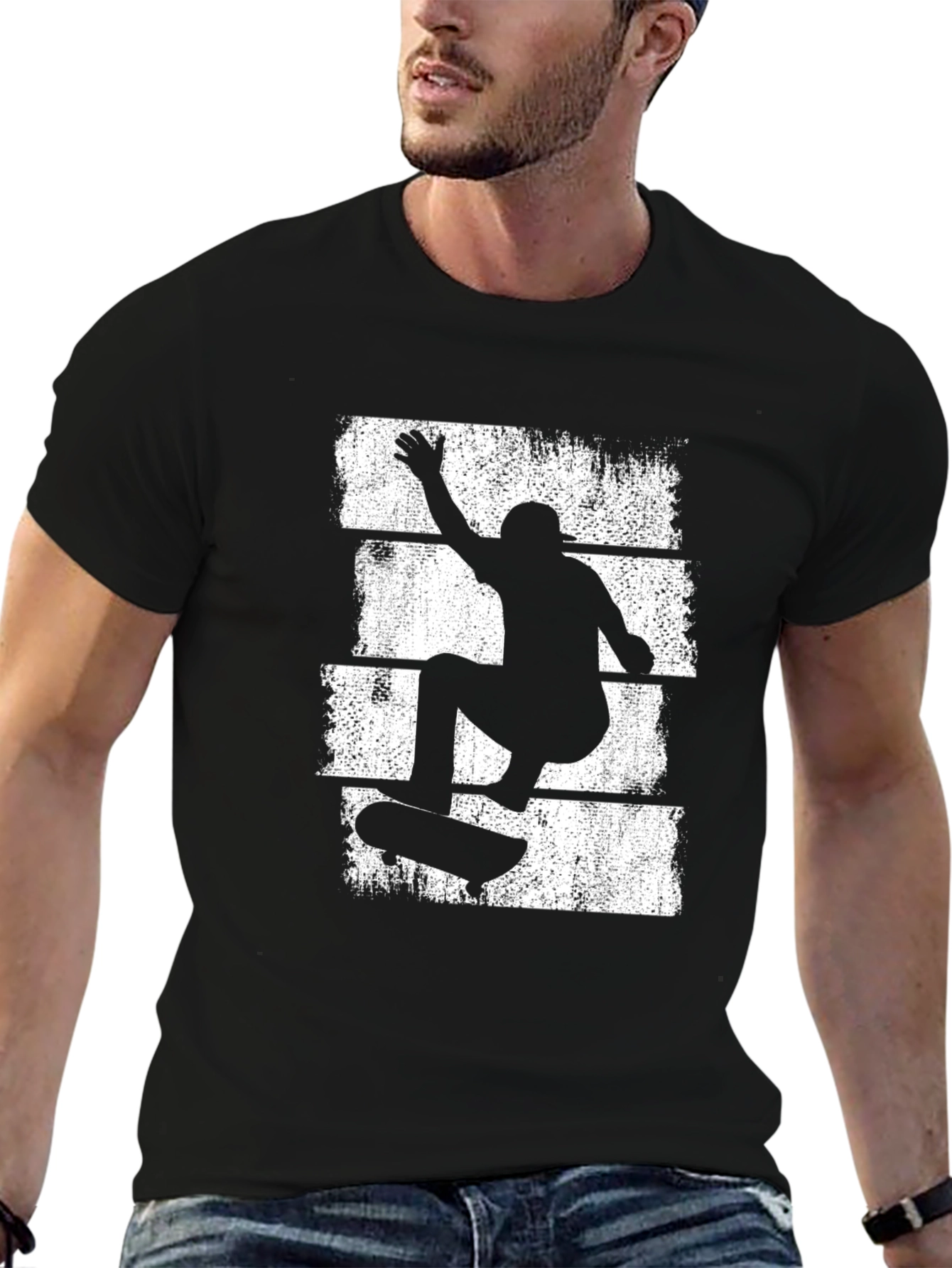 Black Skater Graphic T-Shirt - Cool Streetwear Tee view 6