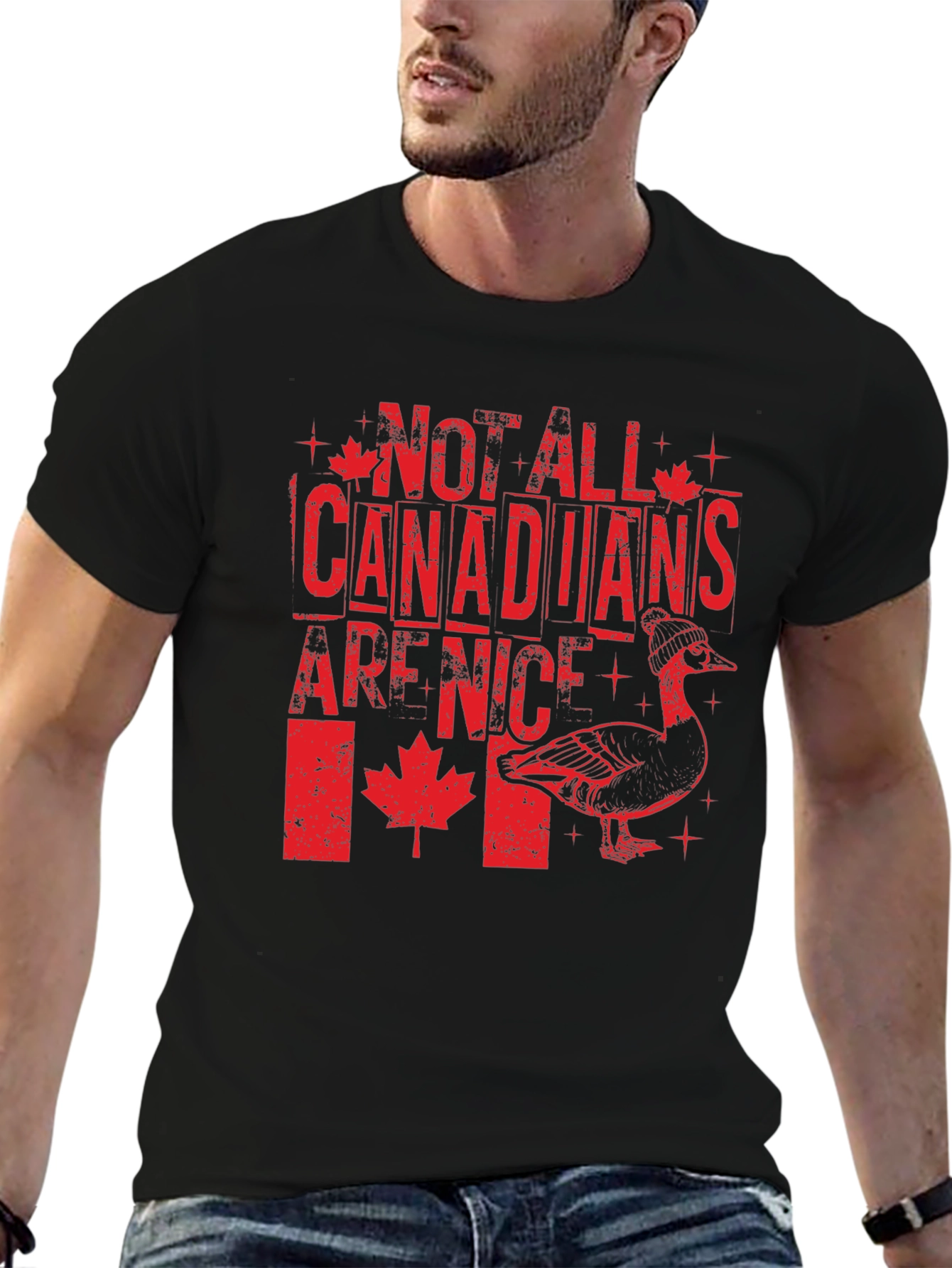 Black Funny Not All Canadians Are Nice T-Shirt view 6