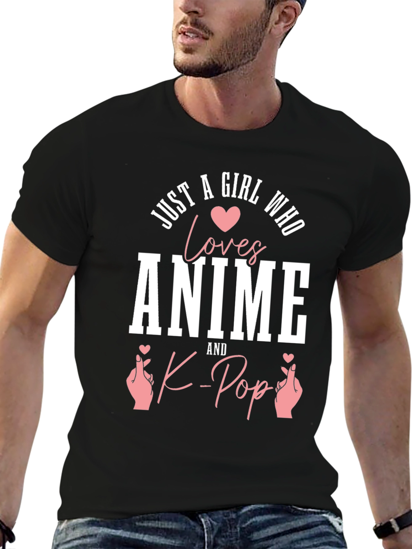 Black Anime & K-Pop Lover T-Shirt view 6